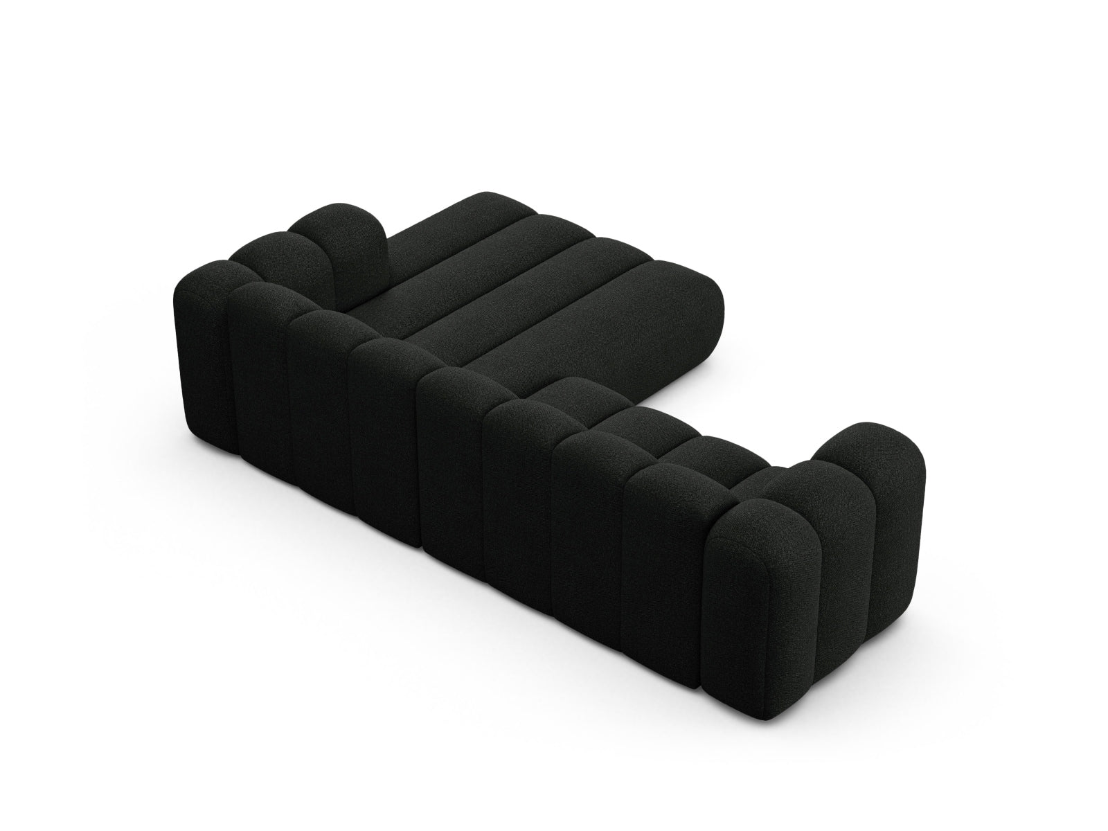 Elegantes, modulares Ecksofa Lupine Boucle rechts, 4-Sitzer, ideal für moderne Wohnräume, vereint Komfort und stilvolles Design.