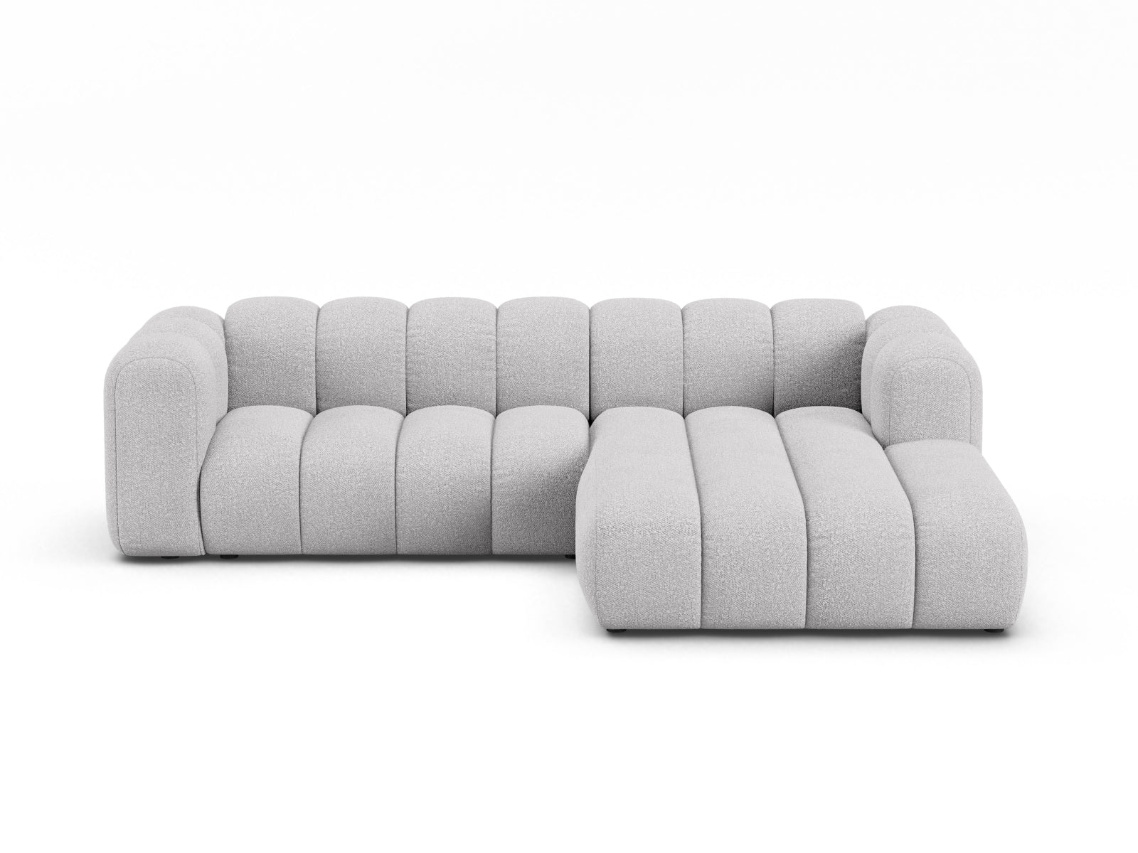 Lupine Boucle Modular Ecksofa rechts 4 Sitzer in Light Grey-Baloo präsentiert im Onlineshop von KAQTU Design AG. L-Sofa rechts ist von Micadoni