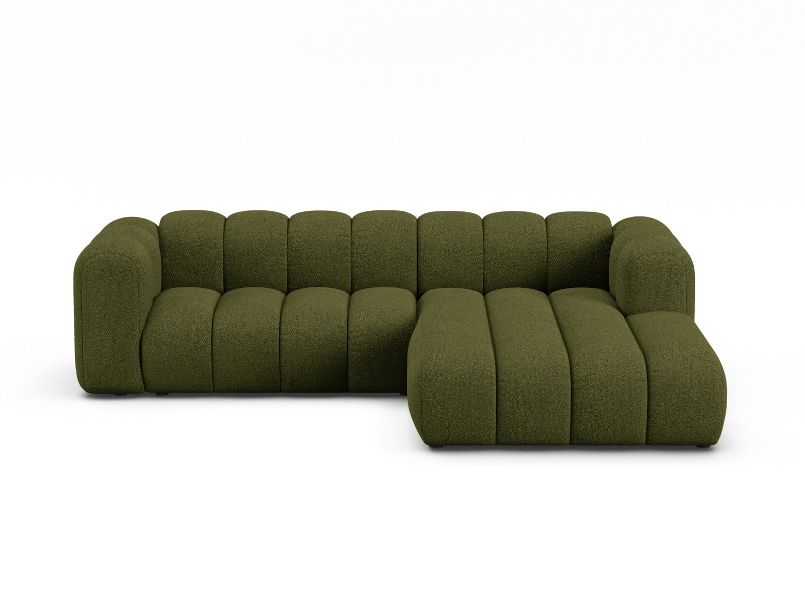 Lupine Boucle Modular Ecksofa rechts 4 Sitzer in Dark Olive Green-Baloo präsentiert im Onlineshop von KAQTU Design AG. L-Sofa rechts ist von Micadoni