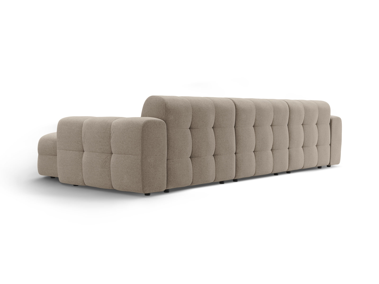 Elegantes Kendal Ecksofa rechts, 5-Sitzer in stilvollem Dunkelbeige, ideal für gemütliche Abende und modernes Wohndesign.