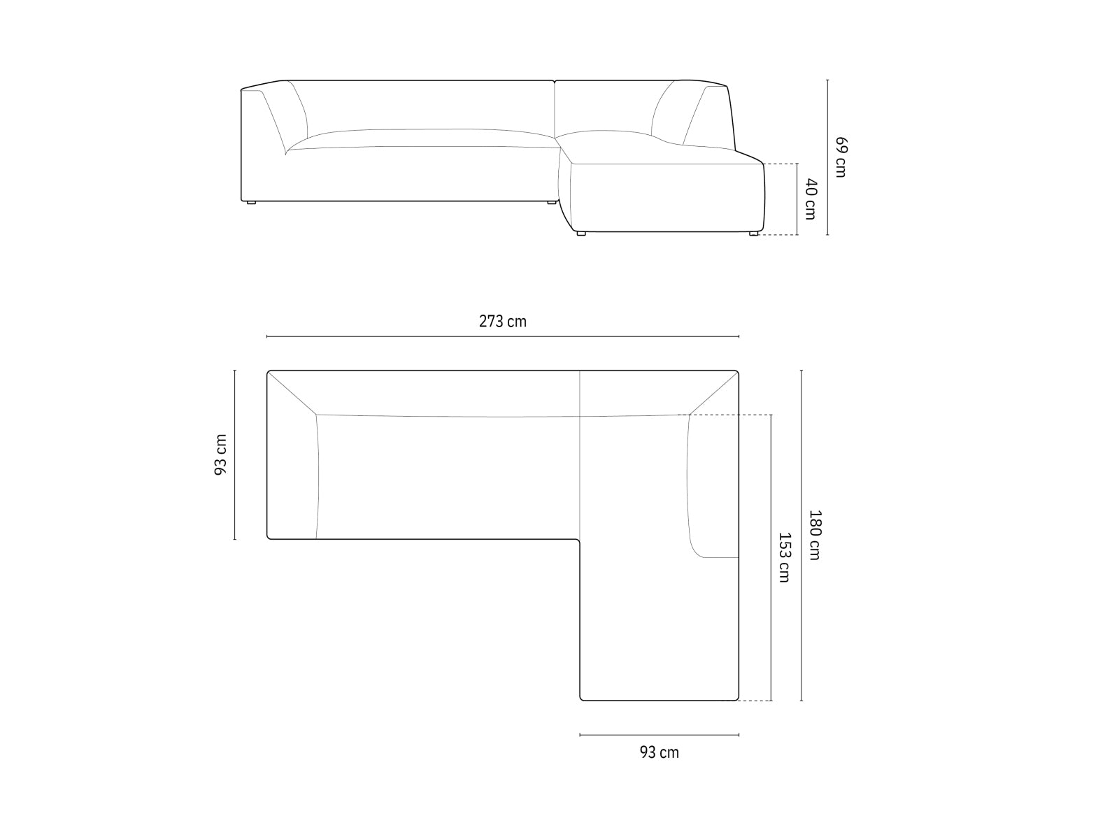 Ruby Modulares Ecksofa rechts 4 Sitzer in Navy Blue präsentiert im Onlineshop von KAQTU Design AG. Ecksofa rechts ist von Micadoni