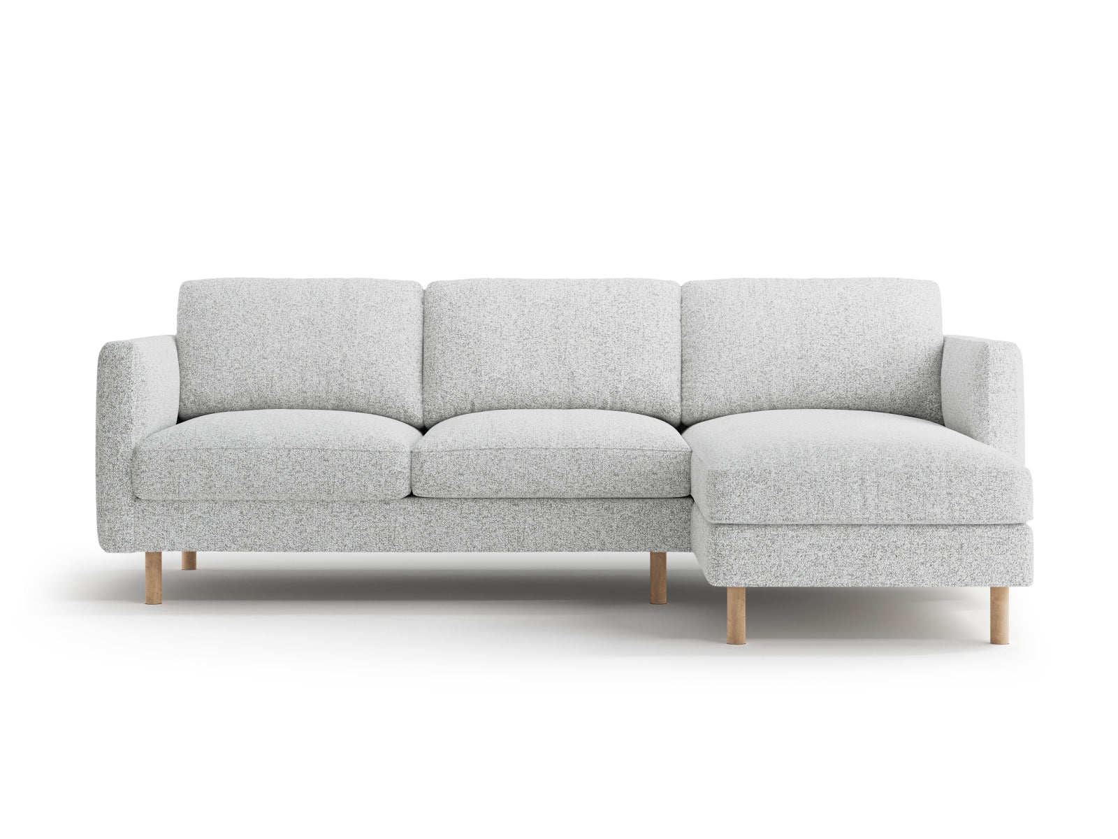Eden Ecksofa rechts 3 Sitzer in Light Grey Melange-Puente präsentiert im Onlineshop von KAQTU Design AG. L-Sofa rechts ist von Micadoni