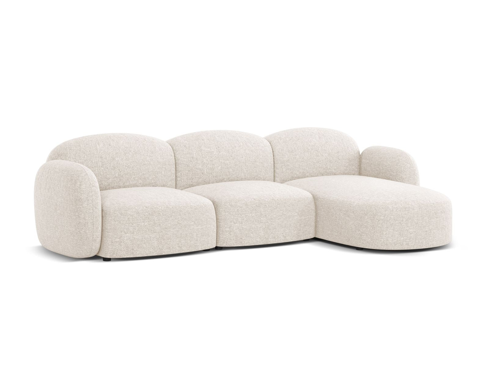 Elegantes 4-Sitzer Ecksofa rechts Blair in sanftem Beige, ideal für stilvolle Wohnräume. Hochwertige Verarbeitung von Micadoni.