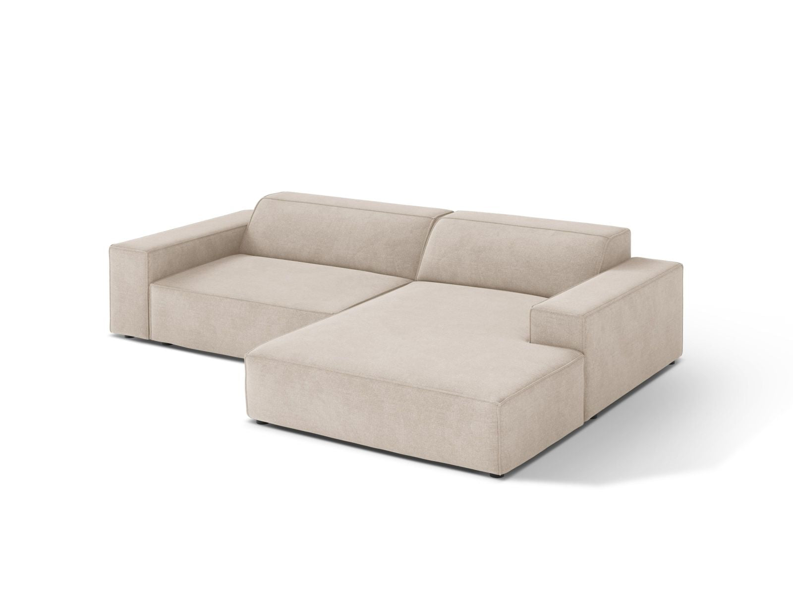 Beige 3-Sitzer Ecksofa Jodie von Micadoni, stilvolles Design mit komfortabler Polsterung, ideal für moderne Wohnräume.