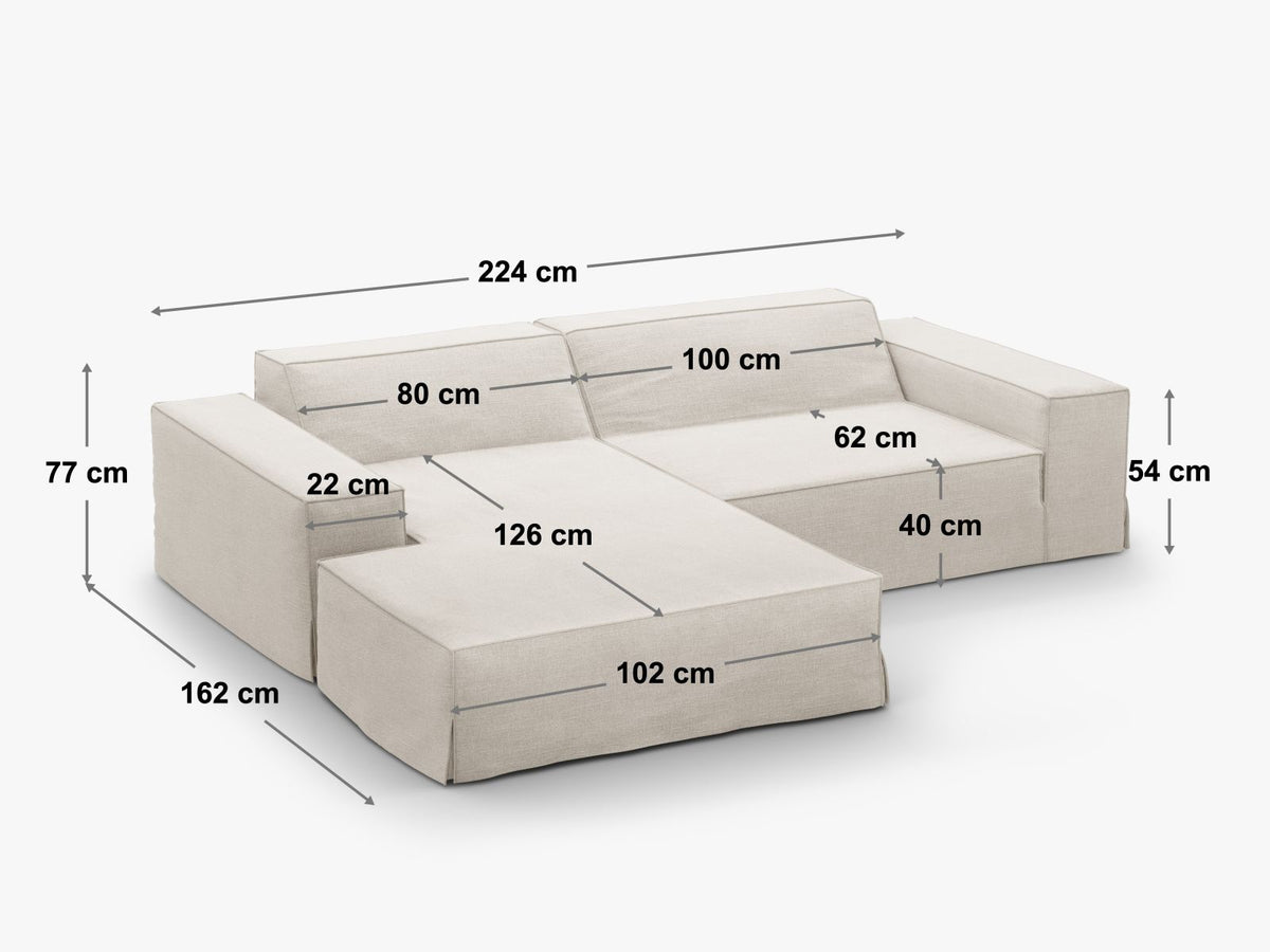 Jodie Modular Ecksofa rechts 3 Sitzer mit abnehmbaren Bezug in Beige-LINS präsentiert im Onlineshop von KAQTU Design AG. Ecksofa rechts ist von Micadoni