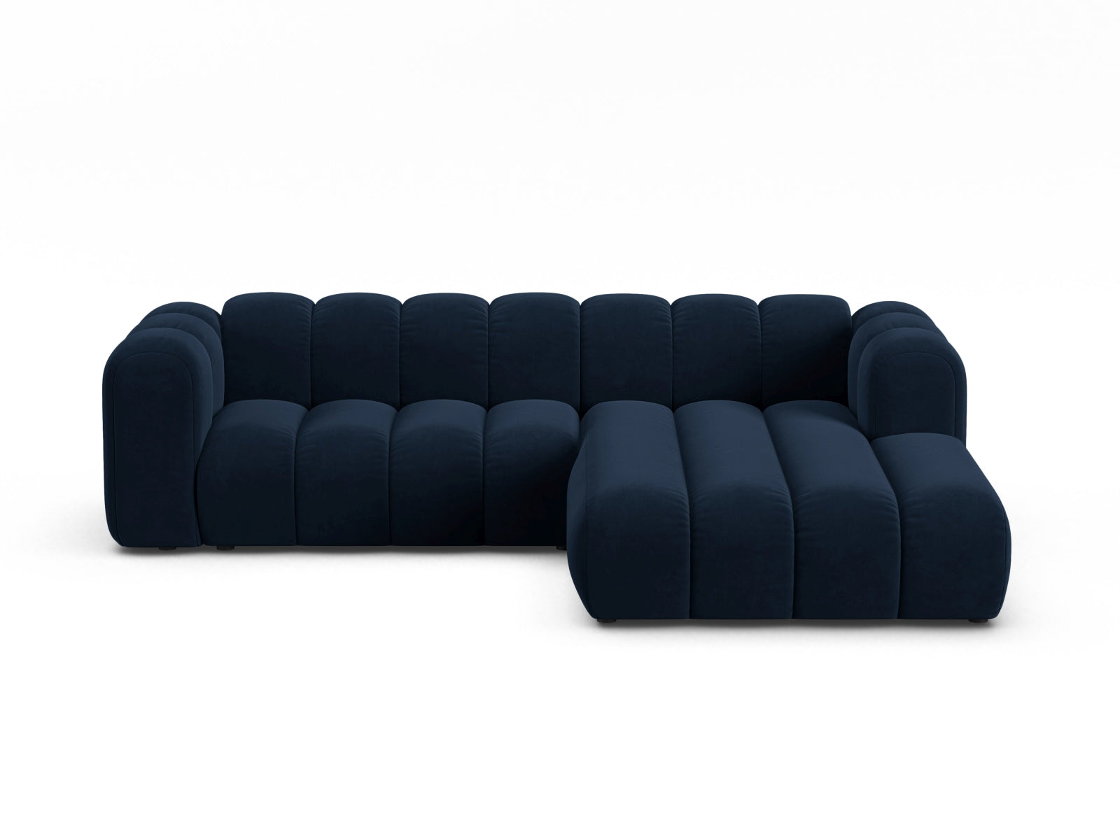 Lupine Velour Modular Ecksofa rechts 4 Sitzer in Royal Blue-Salvador präsentiert im Onlineshop von KAQTU Design AG. L-Sofa rechts ist von Micadoni