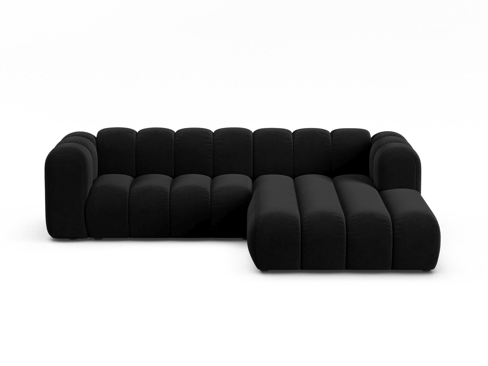 Lupine Velour Modular Ecksofa rechts 4 Sitzer in Black-Salvador präsentiert im Onlineshop von KAQTU Design AG. L-Sofa rechts ist von Micadoni