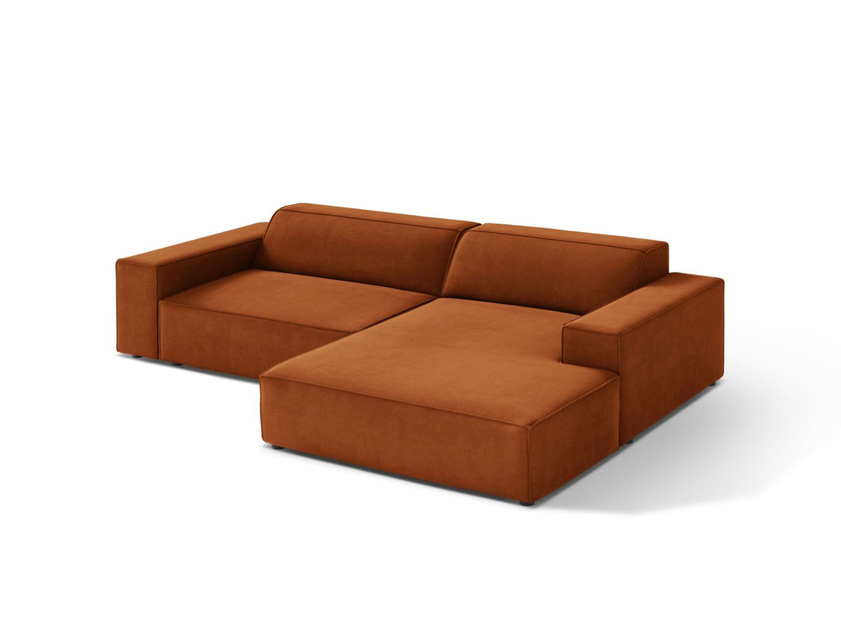 Jodie Velour modulares Ecksofa rechts 3 Sitzer in Terracotta-Bluvel präsentiert im Onlineshop von KAQTU Design AG. Ecksofa rechts ist von Micadoni
