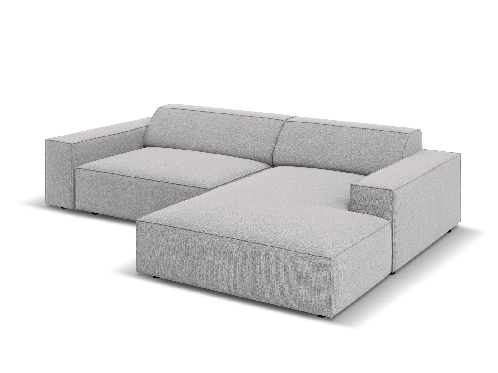 Modernes, flexibles Ecksofa in sanftem Grau, das sich nahtlos in jedes Wohnzimmer einfügt. Bequemer 3-Sitzer von Micadoni für gesellige Stunden.