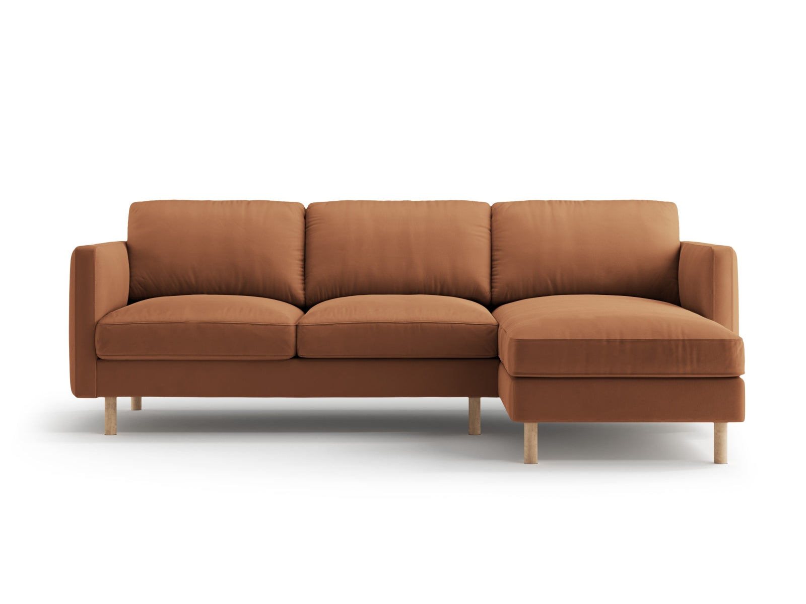 Eden Velour Ecksofa rechts 3 Sitzer in Honey-Paris präsentiert im Onlineshop von KAQTU Design AG. L-Sofa rechts ist von Micadoni