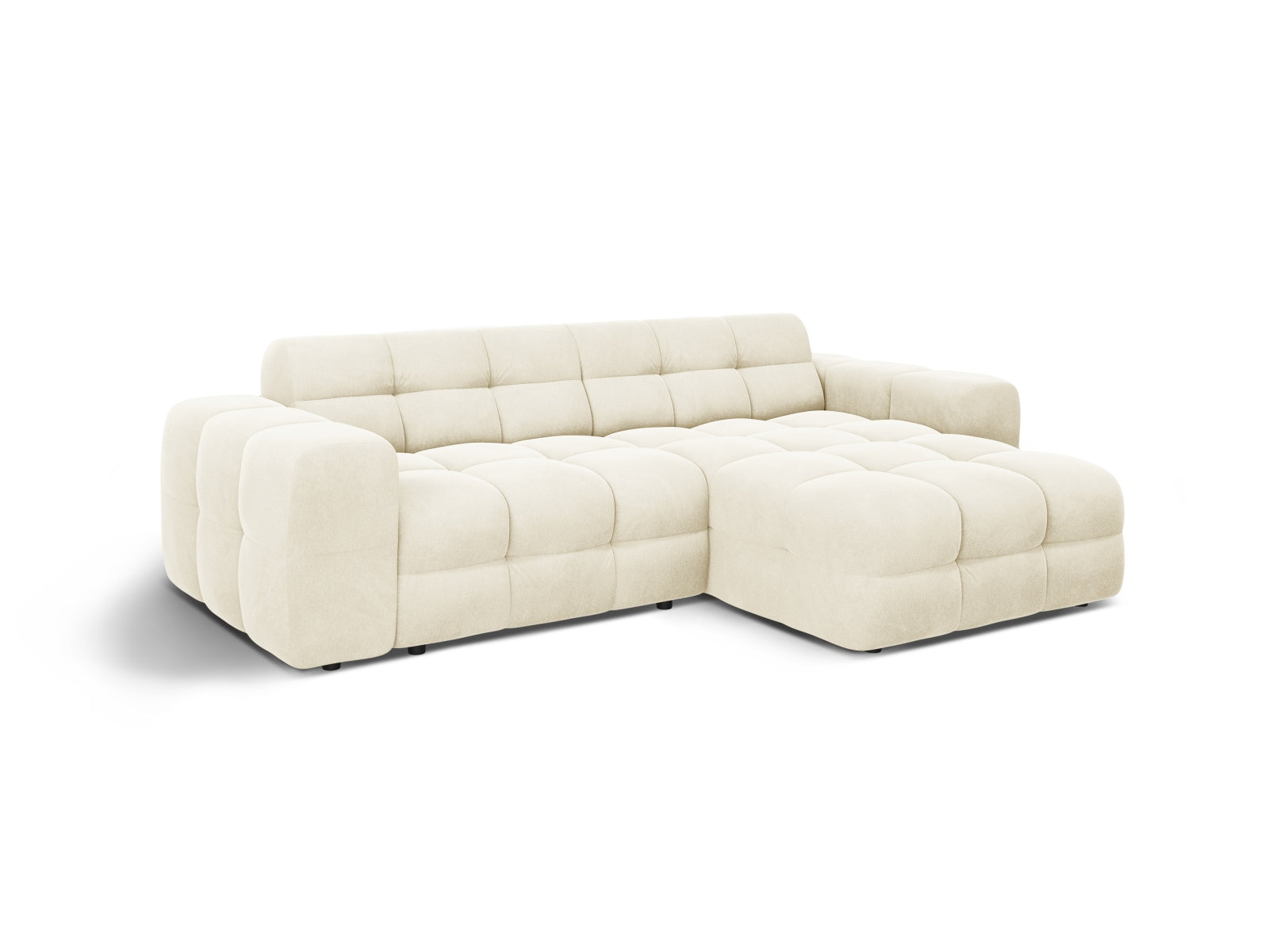 Kendal Velour Ecksofa rechts 4 Sitzer in Ivory präsentiert im Onlineshop von KAQTU Design AG. Ecksofa rechts ist von Micadoni