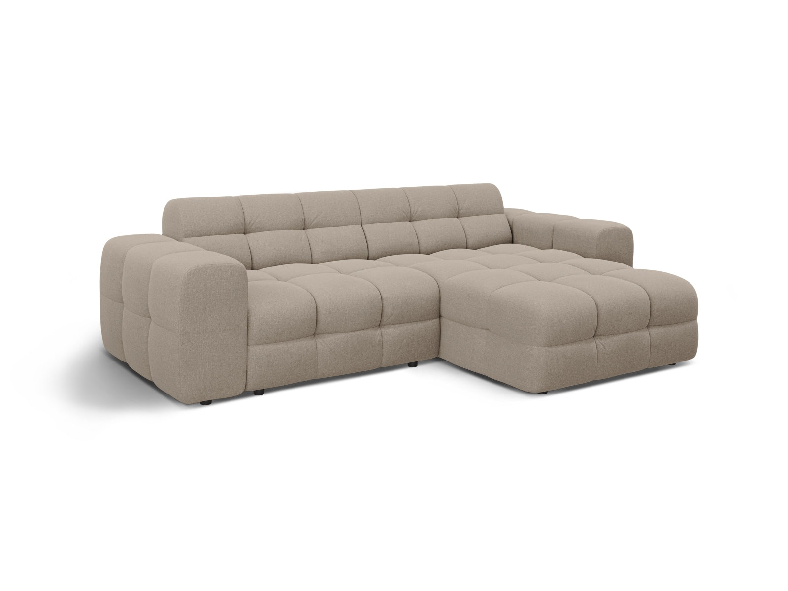 Modernes Kendal Ecksofa in Dunkelbeige, 4-Sitzer L-Sofa von Micadoni, ideal für gemütliche Stunden und stilvolle Einrichtung.