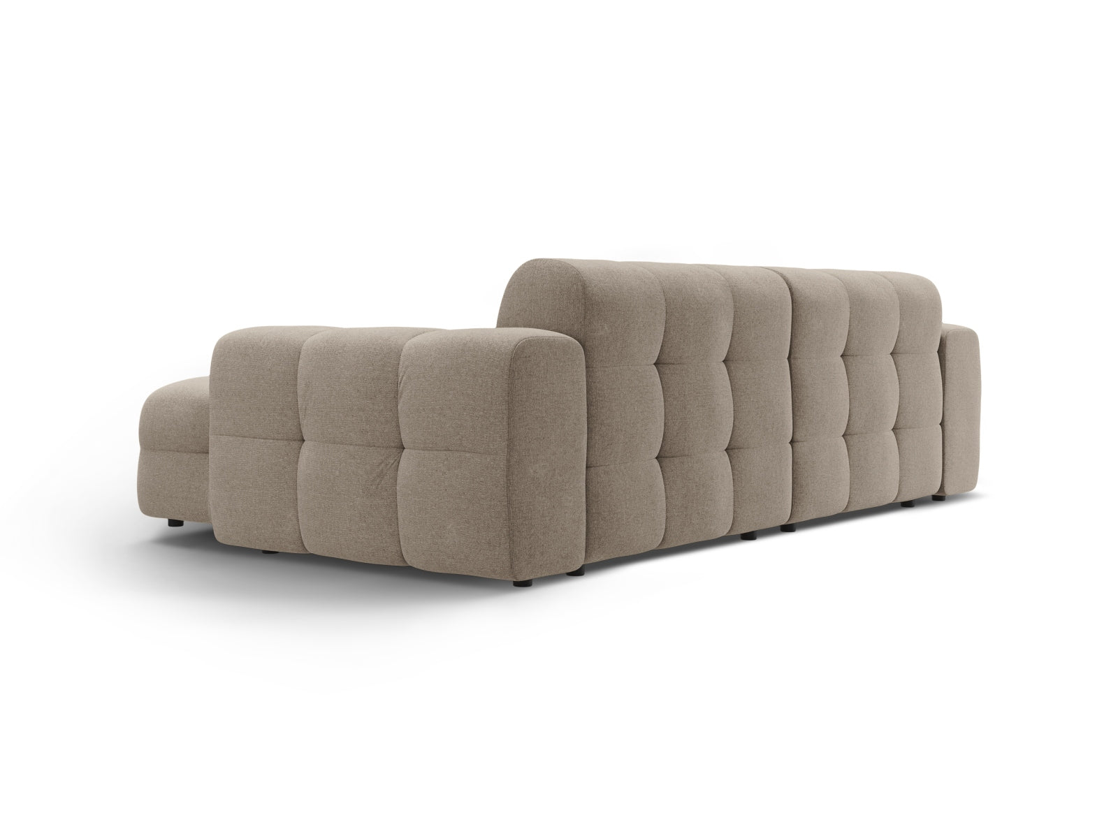 Elegantes Kendal Ecksofa in Dunkelbeige, 4-Sitzer L-Form von Micadoni, perfekt für entspannte Abende und modernes Wohndesign.