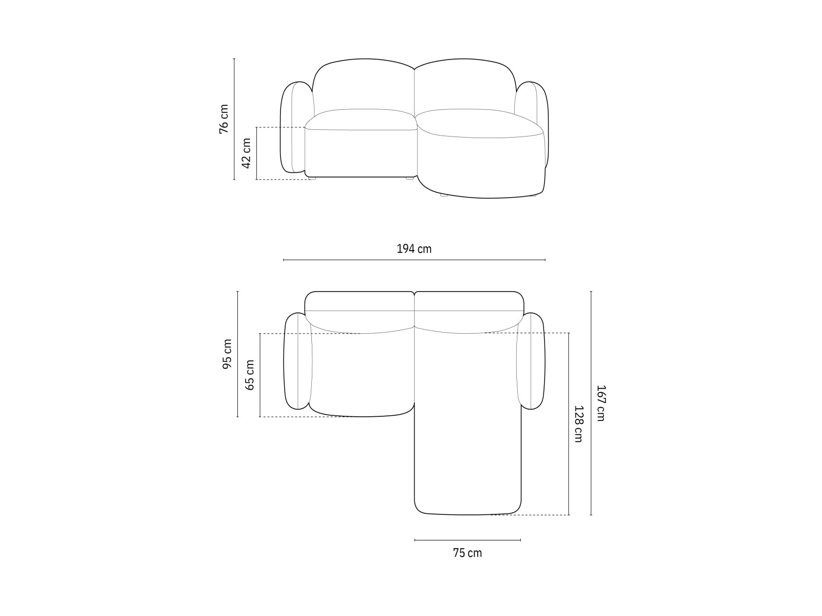 Blair Ecksofa rechts 3 Sitzer in Light Beige Melange präsentiert im Onlineshop von KAQTU Design AG. Ecksofa rechts ist von Micadoni
