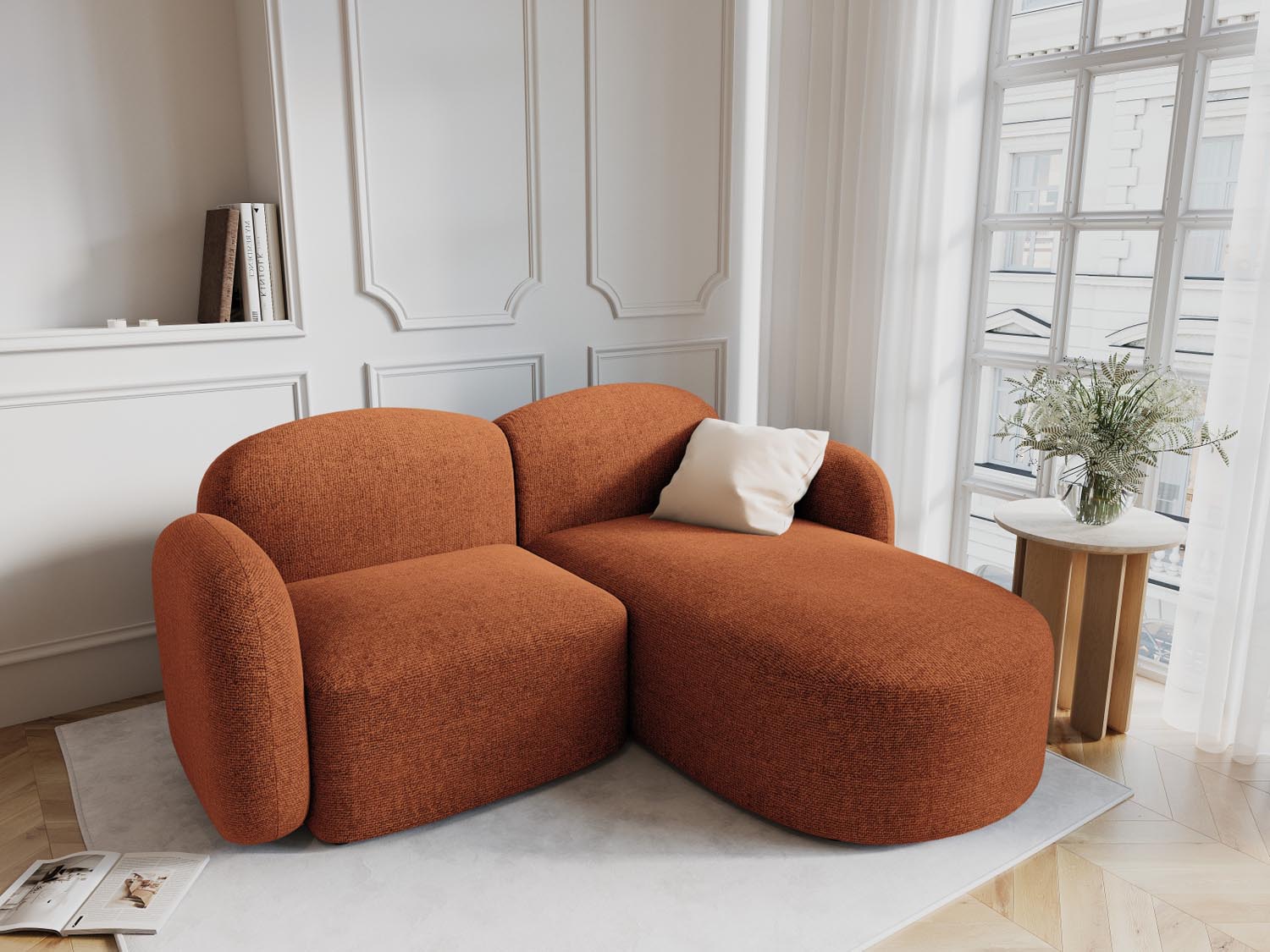 Blair Ecksofa rechts 3 Sitzer in Terracotta Melange präsentiert im Onlineshop von KAQTU Design AG. Ecksofa rechts ist von Micadoni