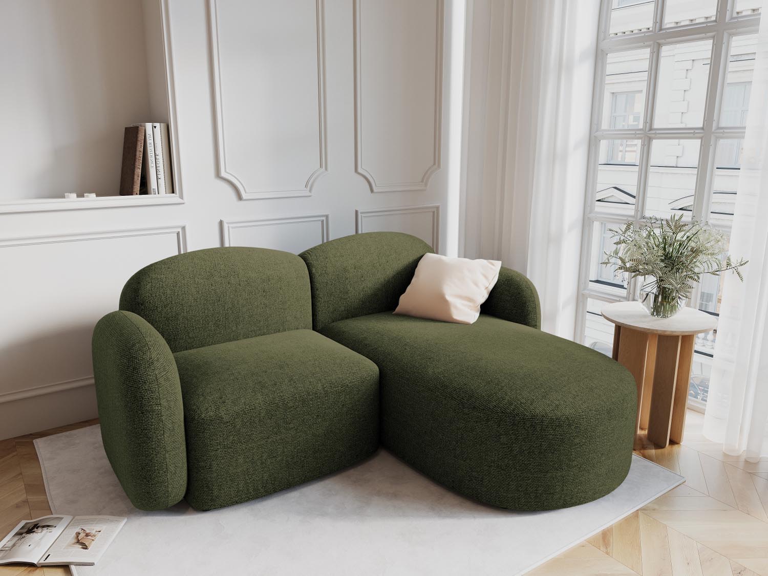 Blair Ecksofa rechts 3 Sitzer in Green Melange präsentiert im Onlineshop von KAQTU Design AG. Ecksofa rechts ist von Micadoni