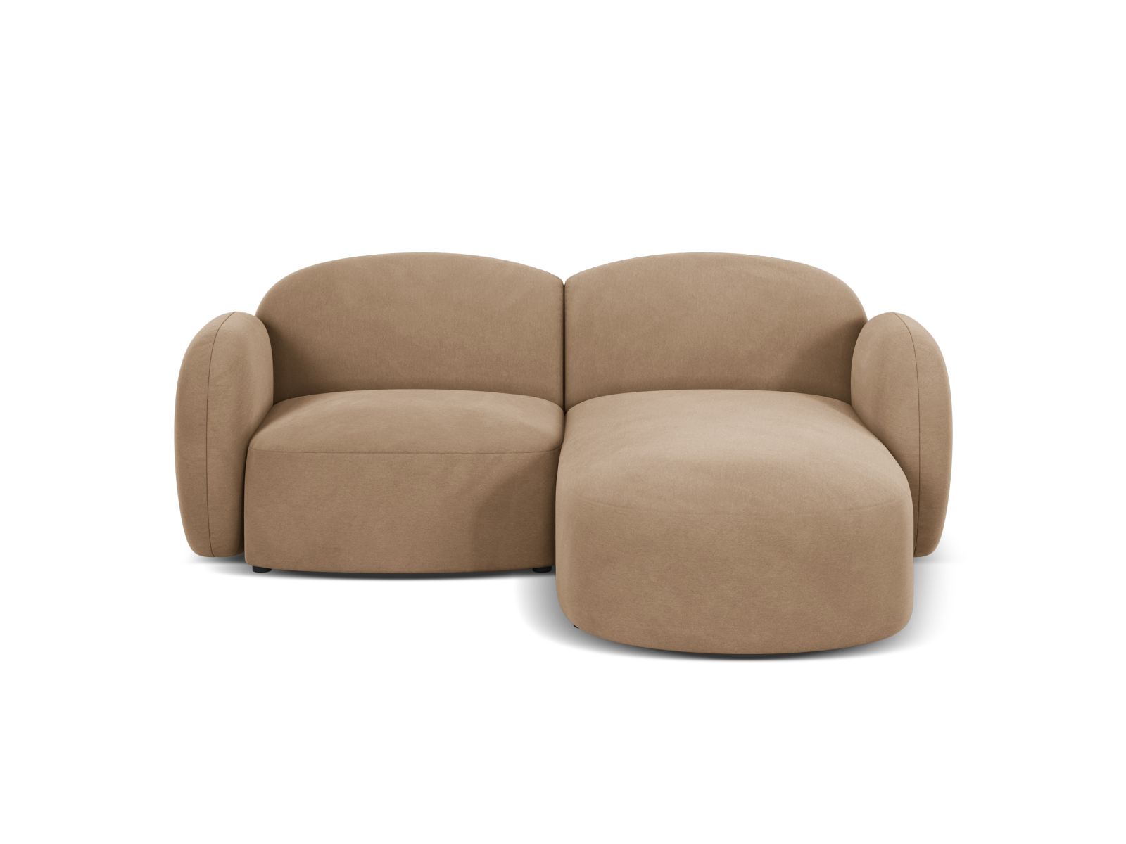 Blair Velour Ecksofa rechts 3 Sitzer in Sand-Casino präsentiert im Onlineshop von KAQTU Design AG. Ecksofa rechts ist von Micadoni