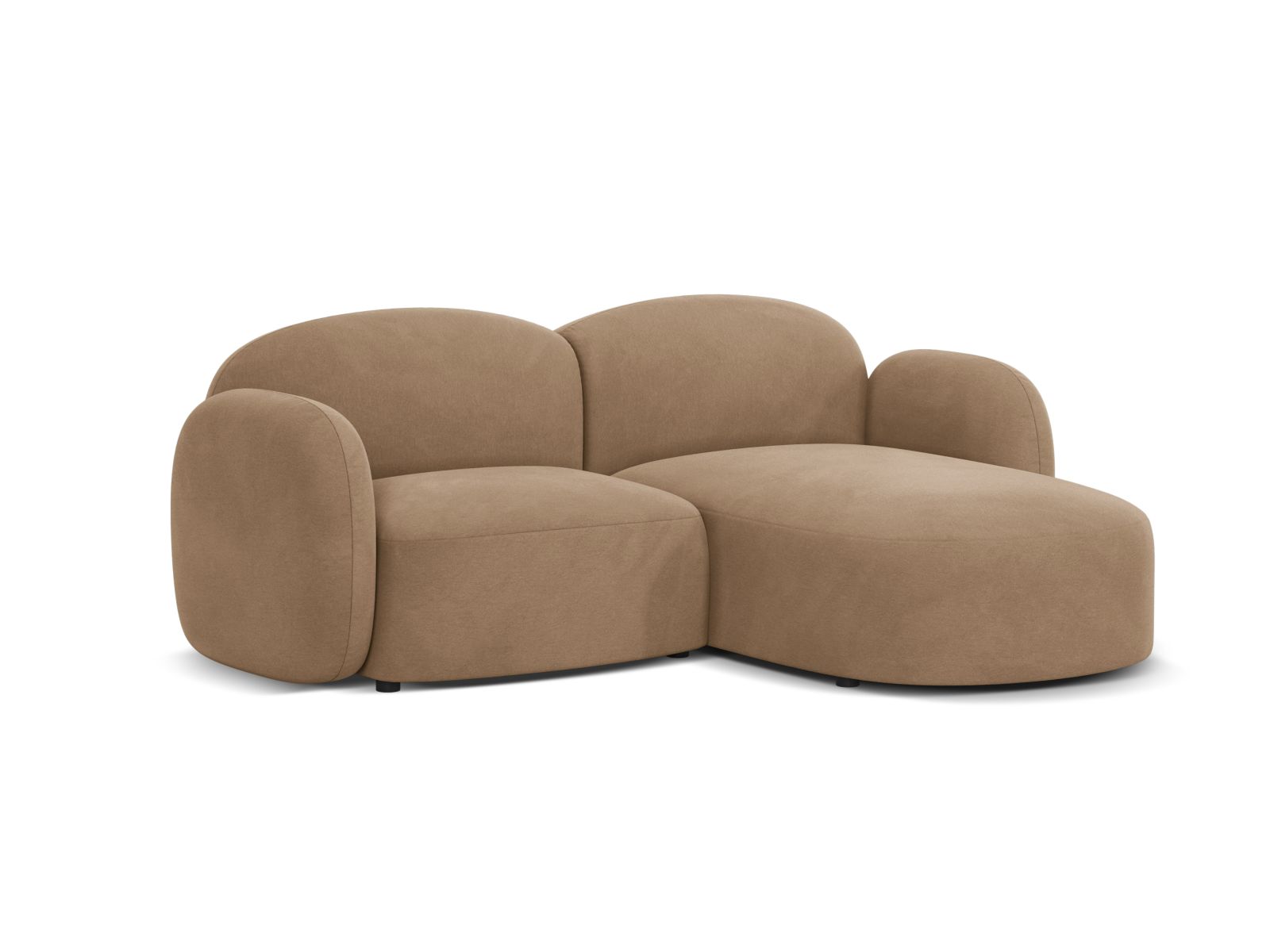 Elegantes Blair Velour Ecksofa rechts, 3-Sitzer in stilvollem Design, ideal für moderne Wohnräume, erhältlich bei KAQTU Design AG.