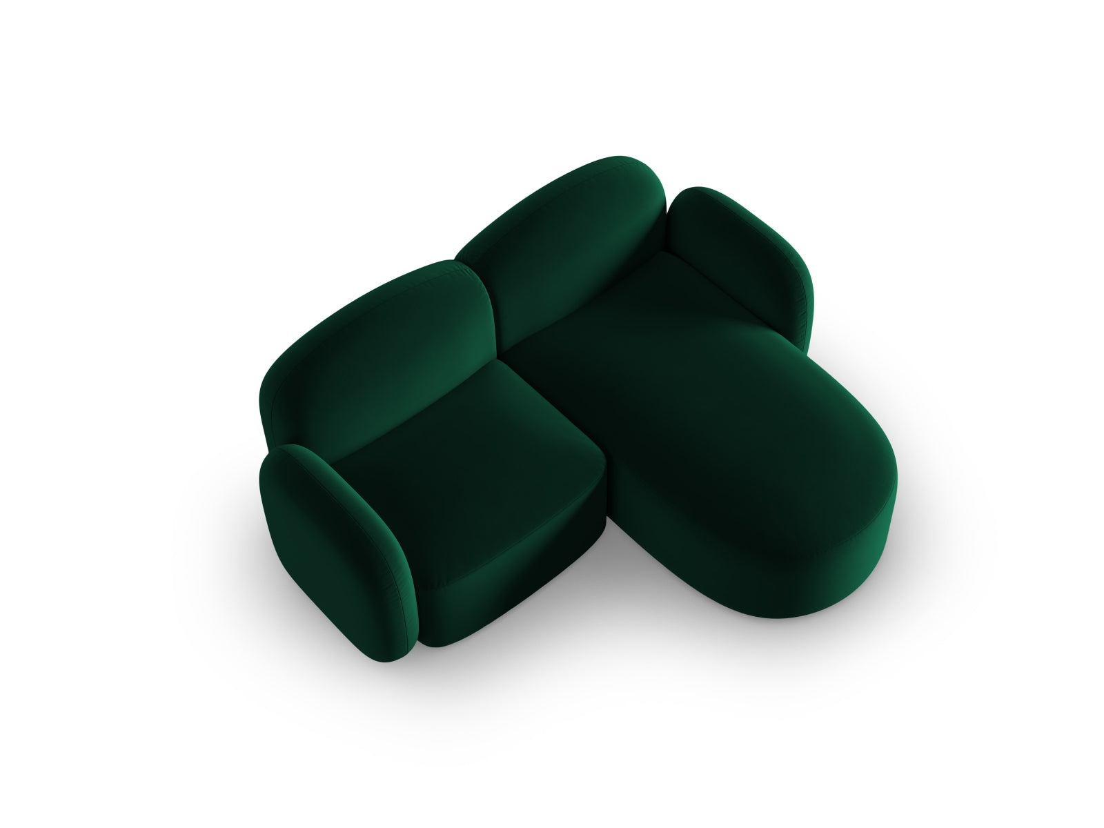 Blair Velour Ecksofa rechts 3 Sitzer in Bottle Green präsentiert im Onlineshop von KAQTU Design AG. Ecksofa rechts ist von Micadoni