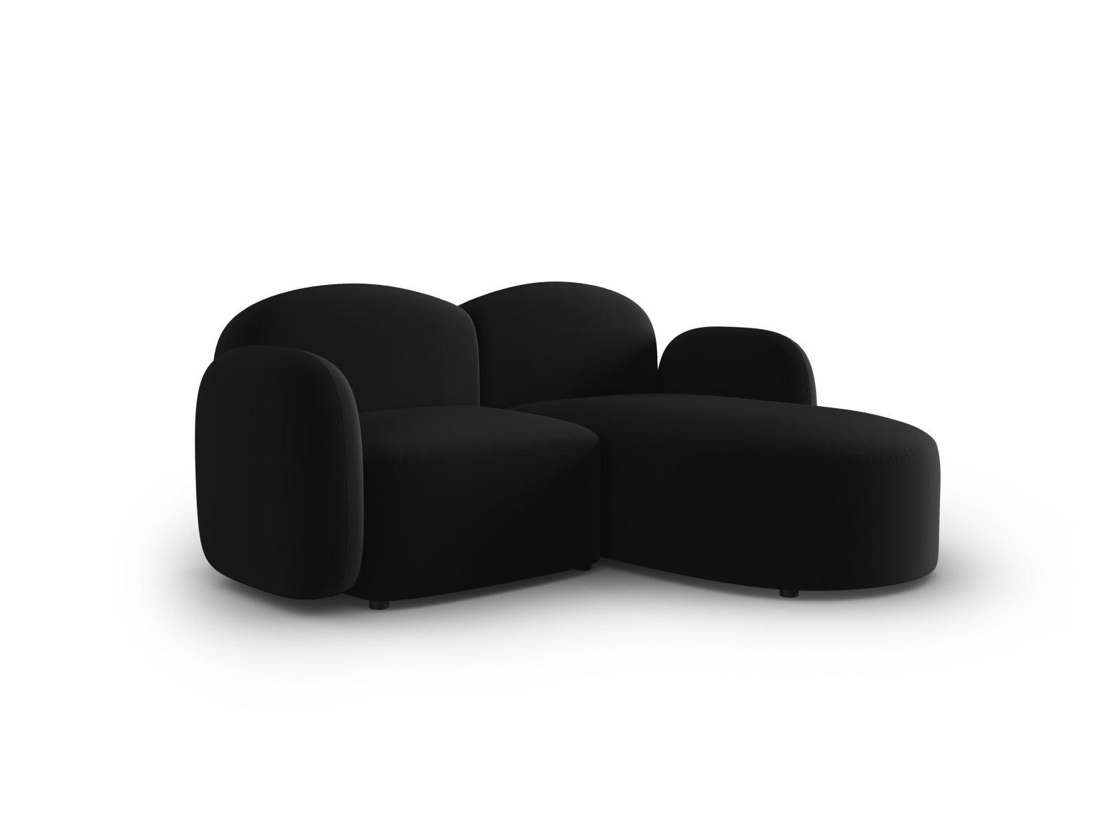 Blair Velour Ecksofa rechts 3 Sitzer in Black präsentiert im Onlineshop von KAQTU Design AG. Ecksofa rechts ist von Micadoni