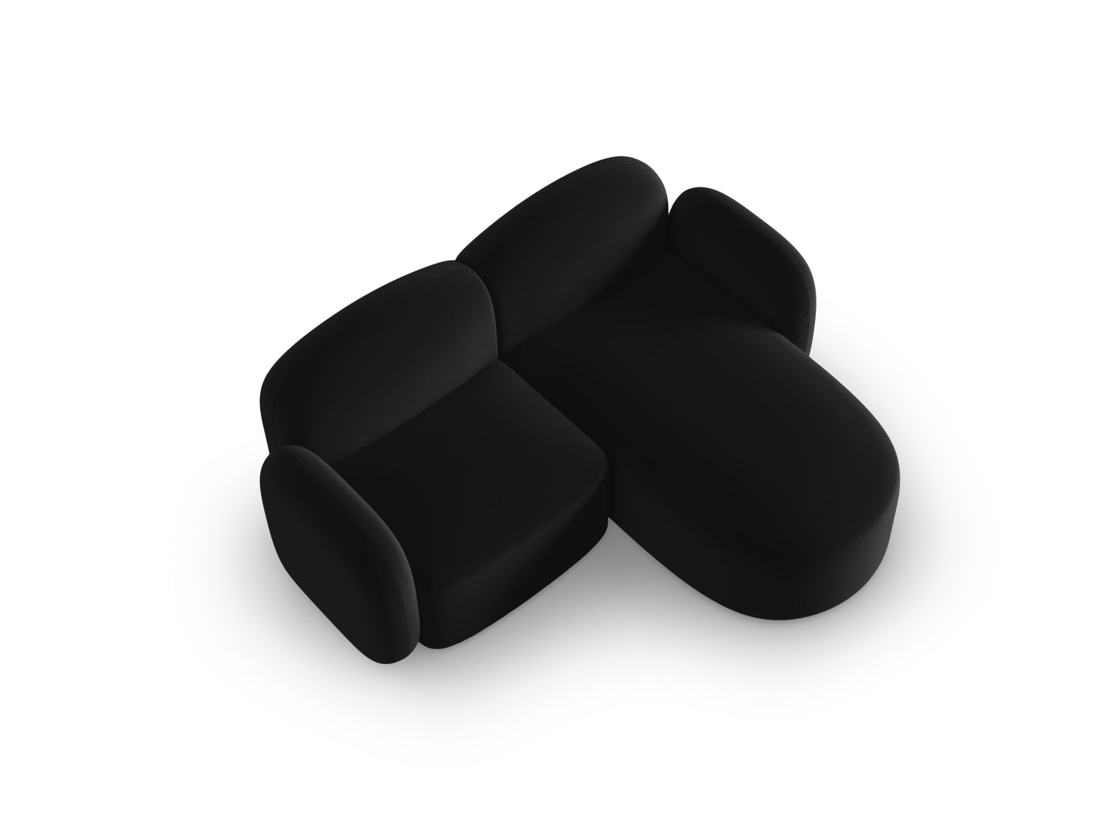 Blair Velour Ecksofa rechts 3 Sitzer in Black präsentiert im Onlineshop von KAQTU Design AG. Ecksofa rechts ist von Micadoni