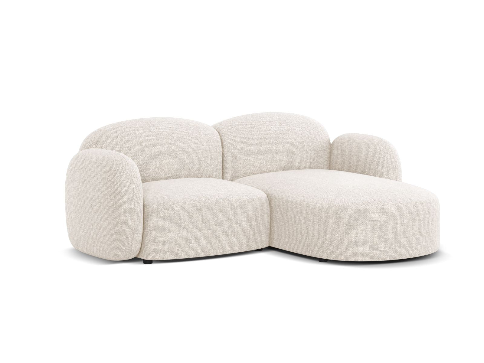Elegantes 3-Sitzer Ecksofa rechts Blair in sanftem Beige, ideal für stilvolle Wohnräume. Hochwertige Verarbeitung von Micadoni.