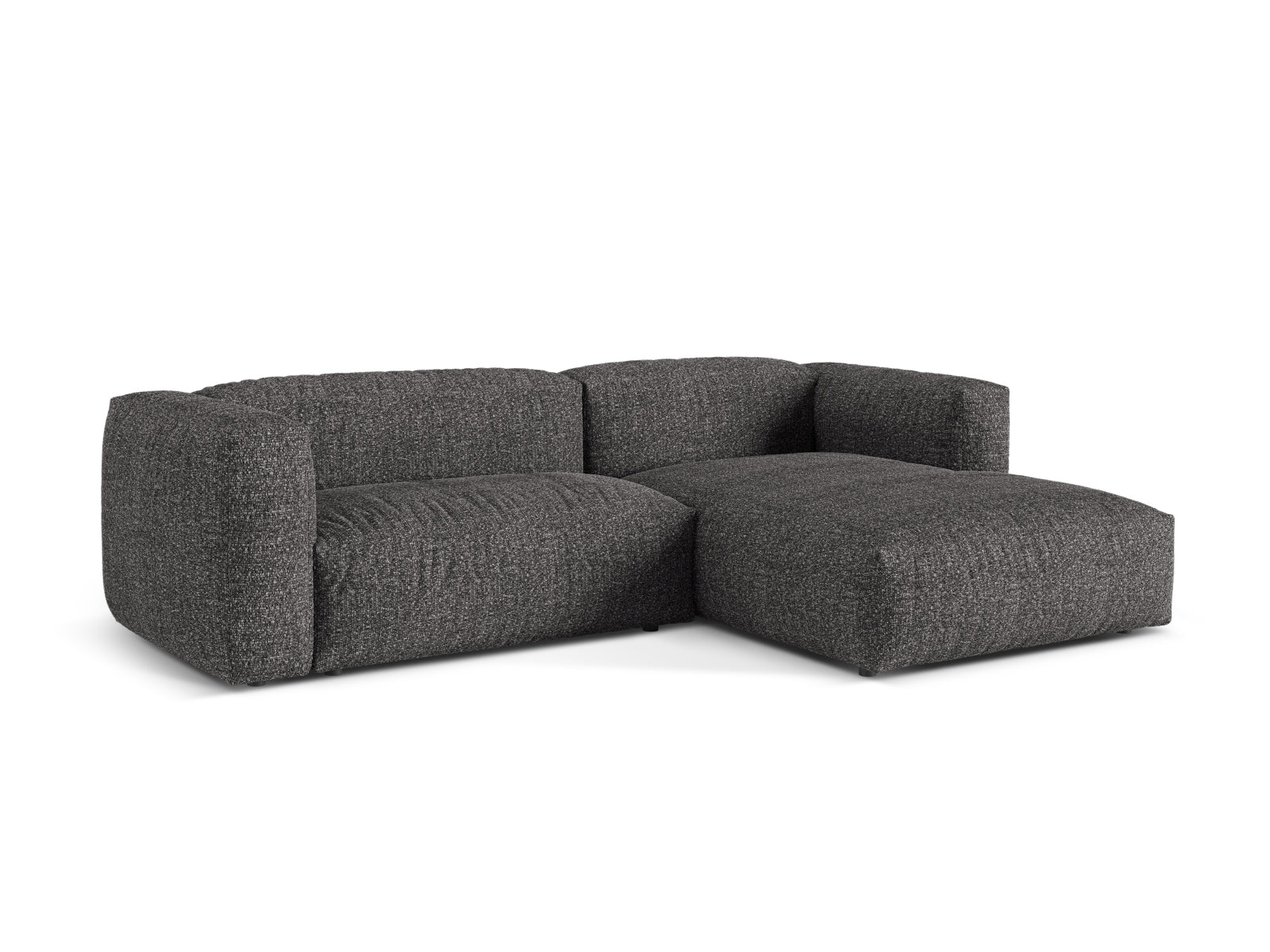 Stylisches 2-Sitzer Ecksofa Martina in Anthrazit, ideal für moderne Wohnräume, bietet Komfort und elegantes Design.