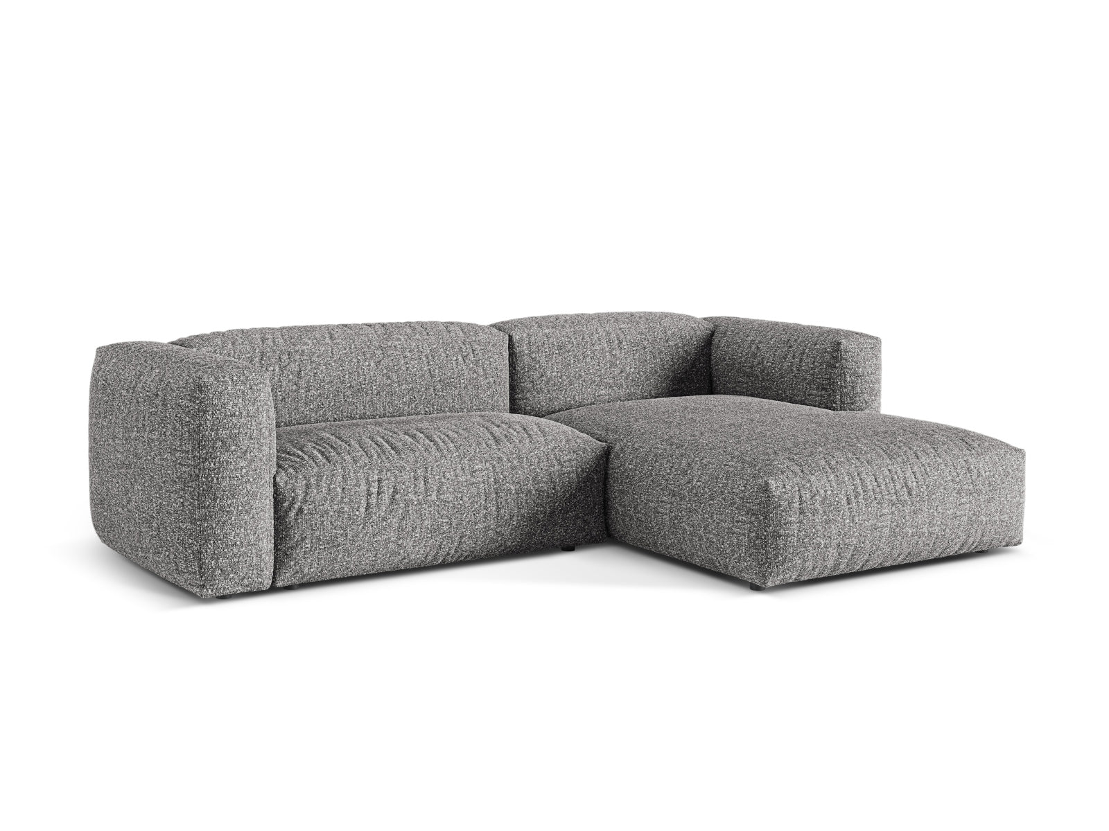 Stylisches 2-Sitzer Ecksofa Martina in Graphit, ideal für moderne Wohnräume, bietet Komfort und elegantes Design.