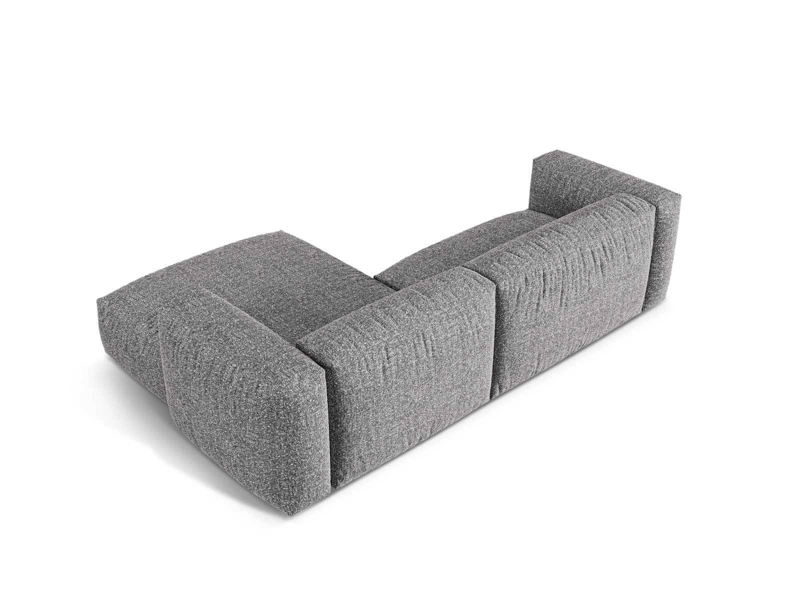 Modulares 2-Sitzer Ecksofa Martina in Graphit, ideal für gemütliche Räume, bietet vielseitige Sitzmöglichkeiten und modernes Flair.