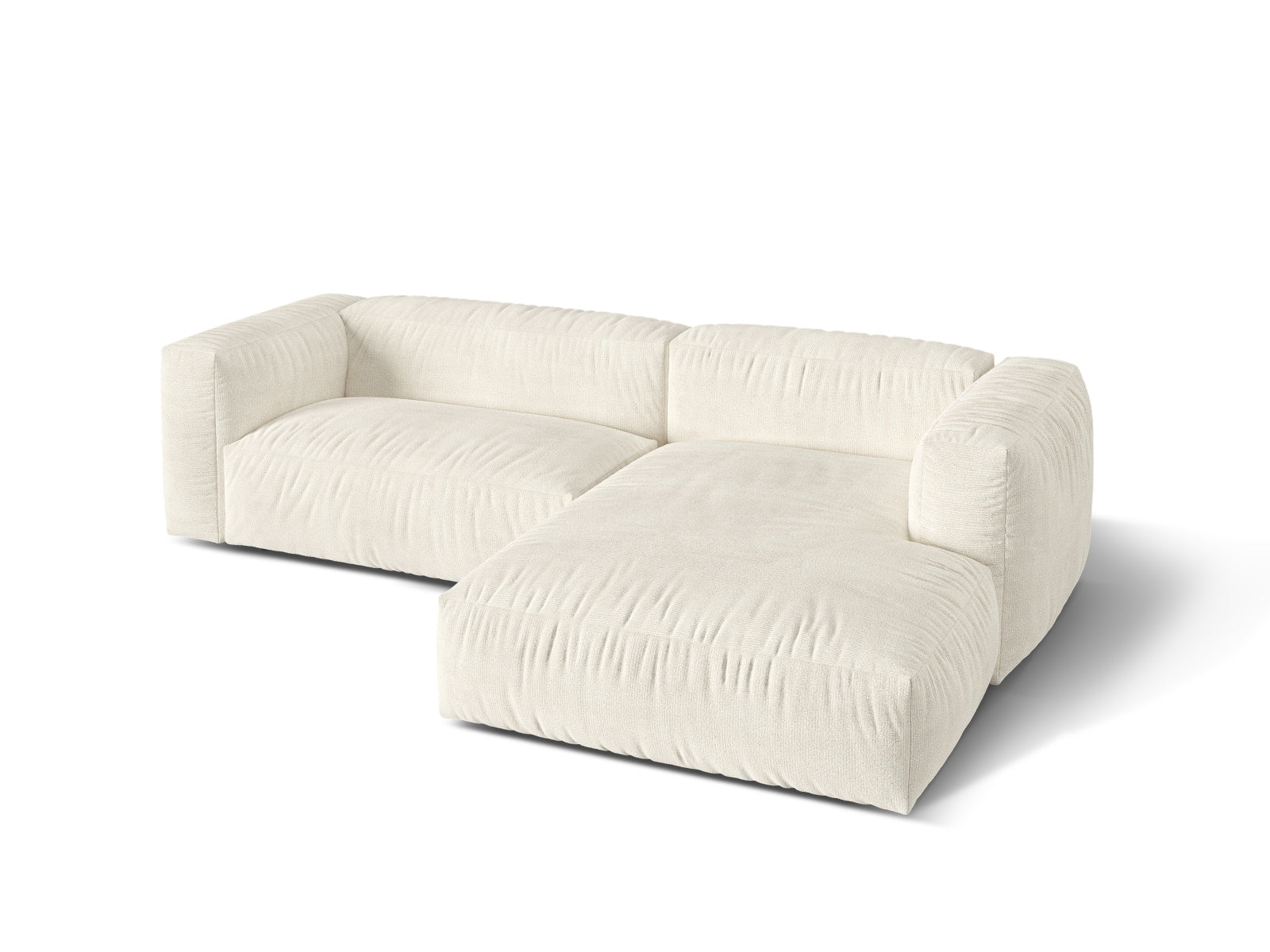 Elegantes 2-Sitzer Ecksofa Martina in Ivory-Monet, ideal für gemütliche Wohnräume, bietet modernen Komfort und vielseitige Gestaltungsmöglichkeiten.