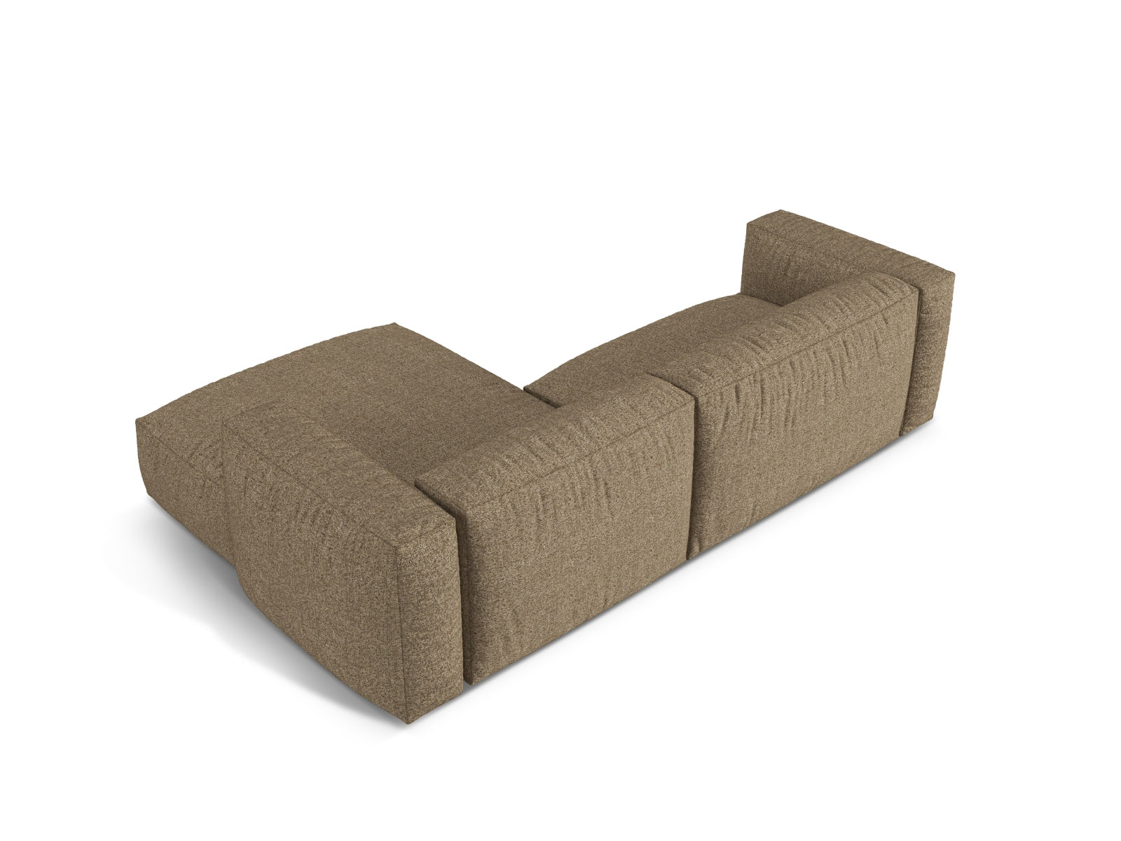 Modulares 2-Sitzer Ecksofa Martina in warmem Cappuccino, perfekt für gemütliche Ecken und modernes Wohndesign.