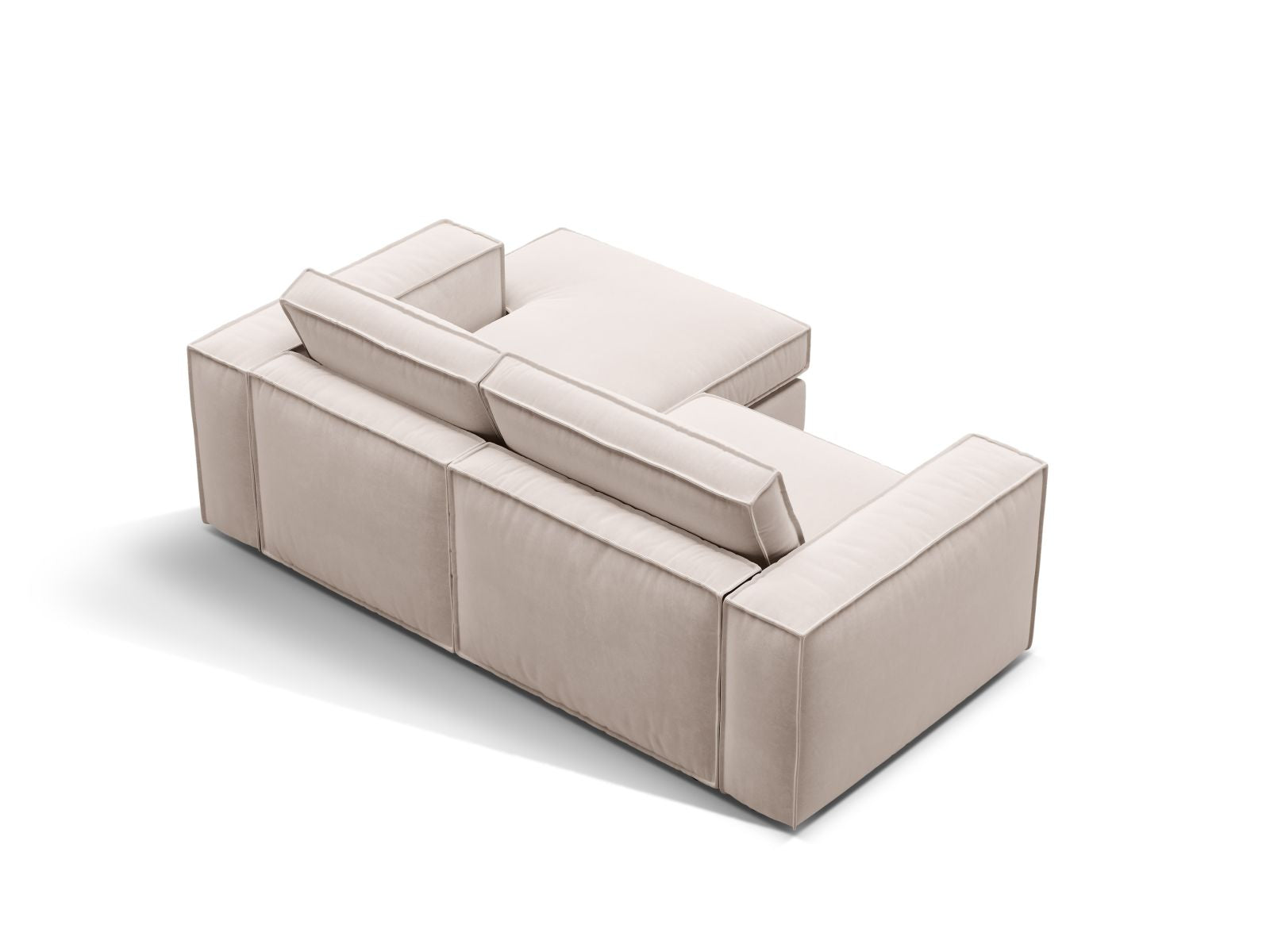 Stylisches 2-Sitzer Ecksofa Pola von Micadoni in Beige, perfekt für moderne Wohnzimmer und entspannte Momente mit Freunden und Familie.