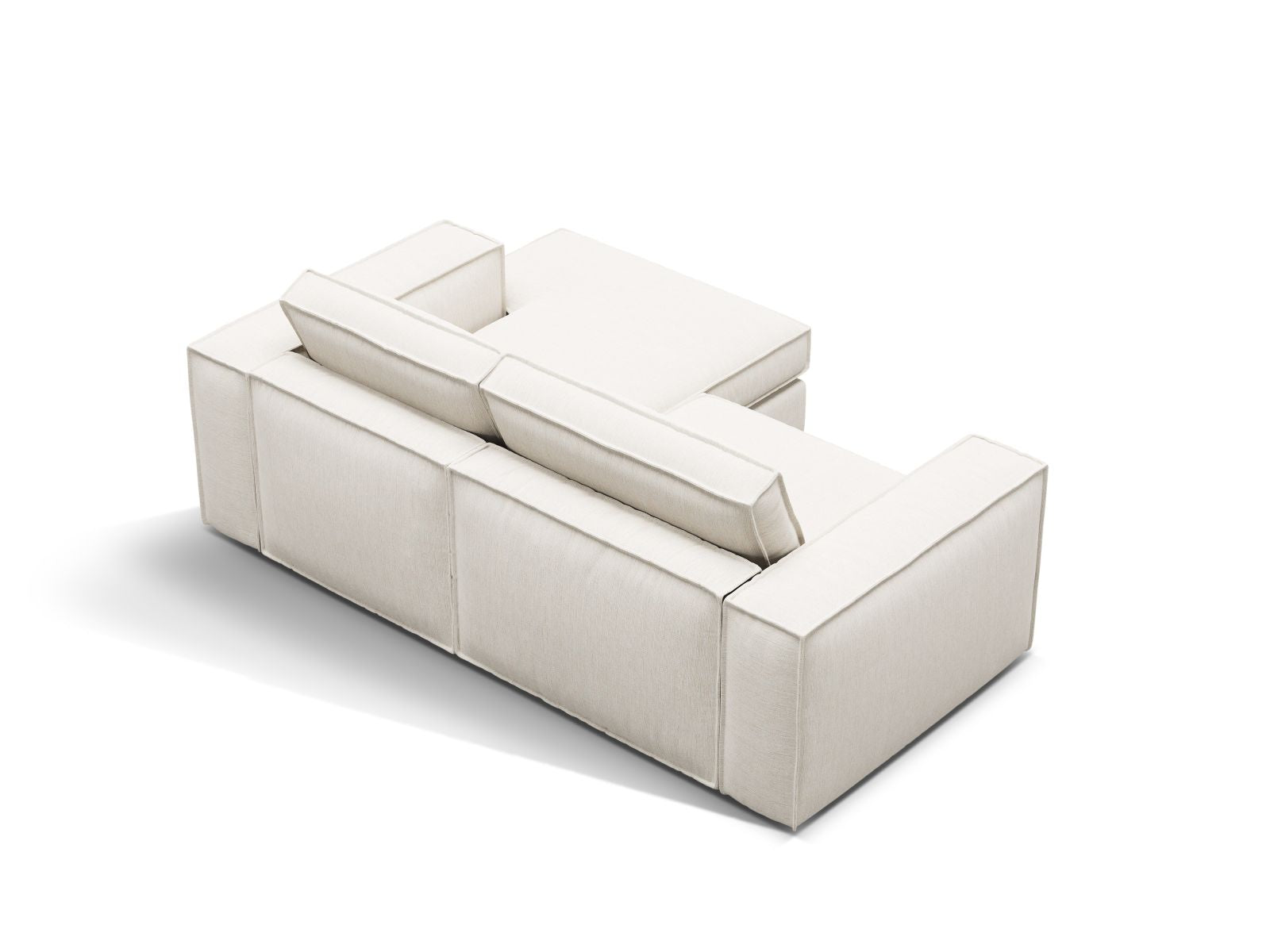 Stylisches 2-Sitzer Ecksofa rechts Pola von Micadoni, perfekt für kleine Räume, bietet eine harmonische Kombination aus Komfort und zeitgemäßem Stil.