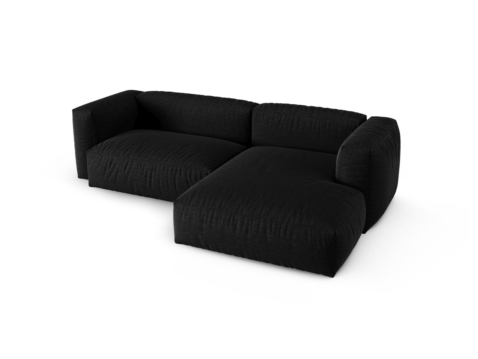 Elegantes XL 2-Sitzer Ecksofa Martina in Schwarz, ideal für moderne Wohnräume und gesellige Stunden, erhältlich bei Micadoni.