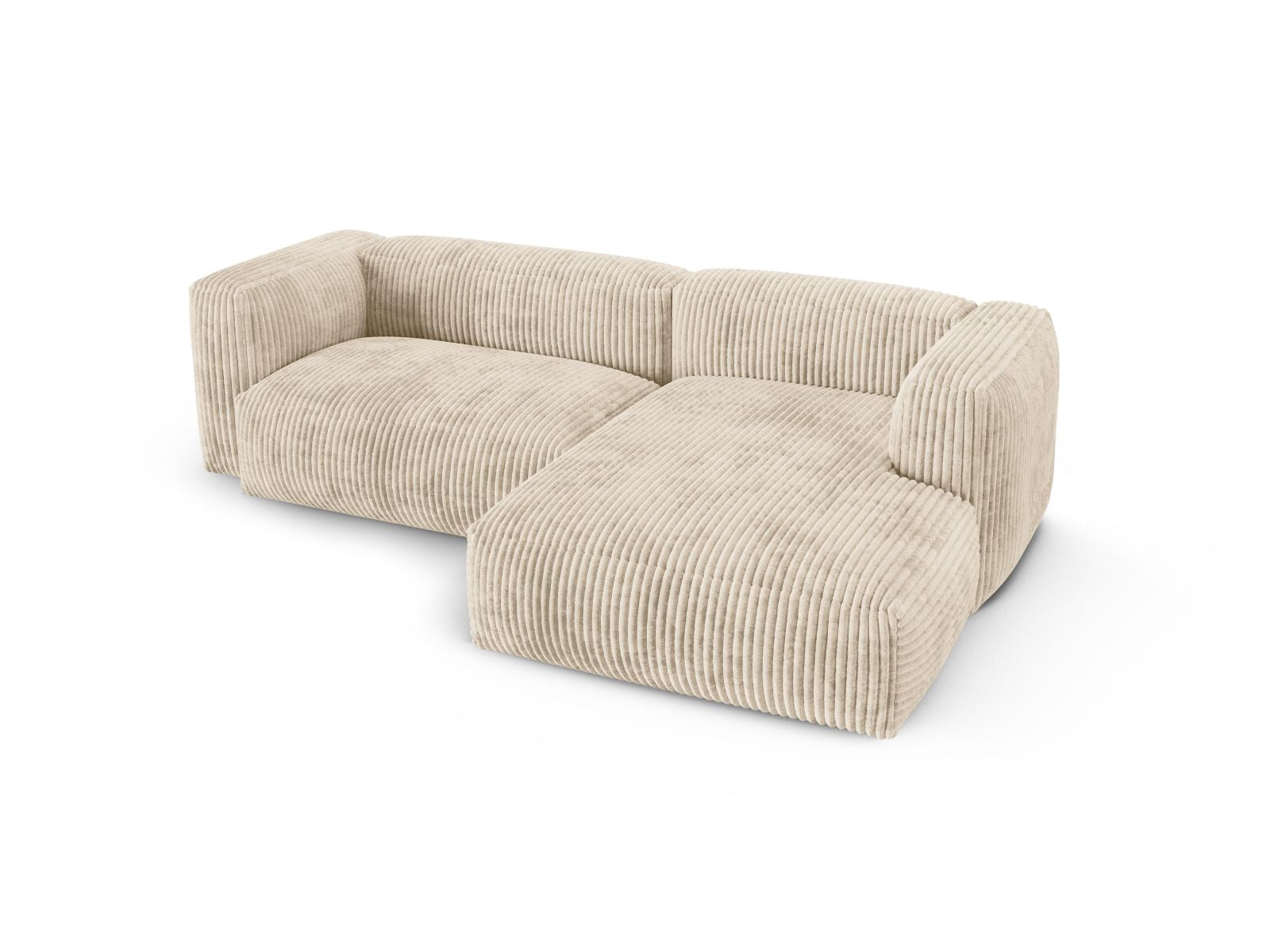 Beige 2-Sitzer Ecksofa Martina von Micadoni, ideal für stilvolle Wohnräume, bietet Komfort und Eleganz in jedem Zuhause.