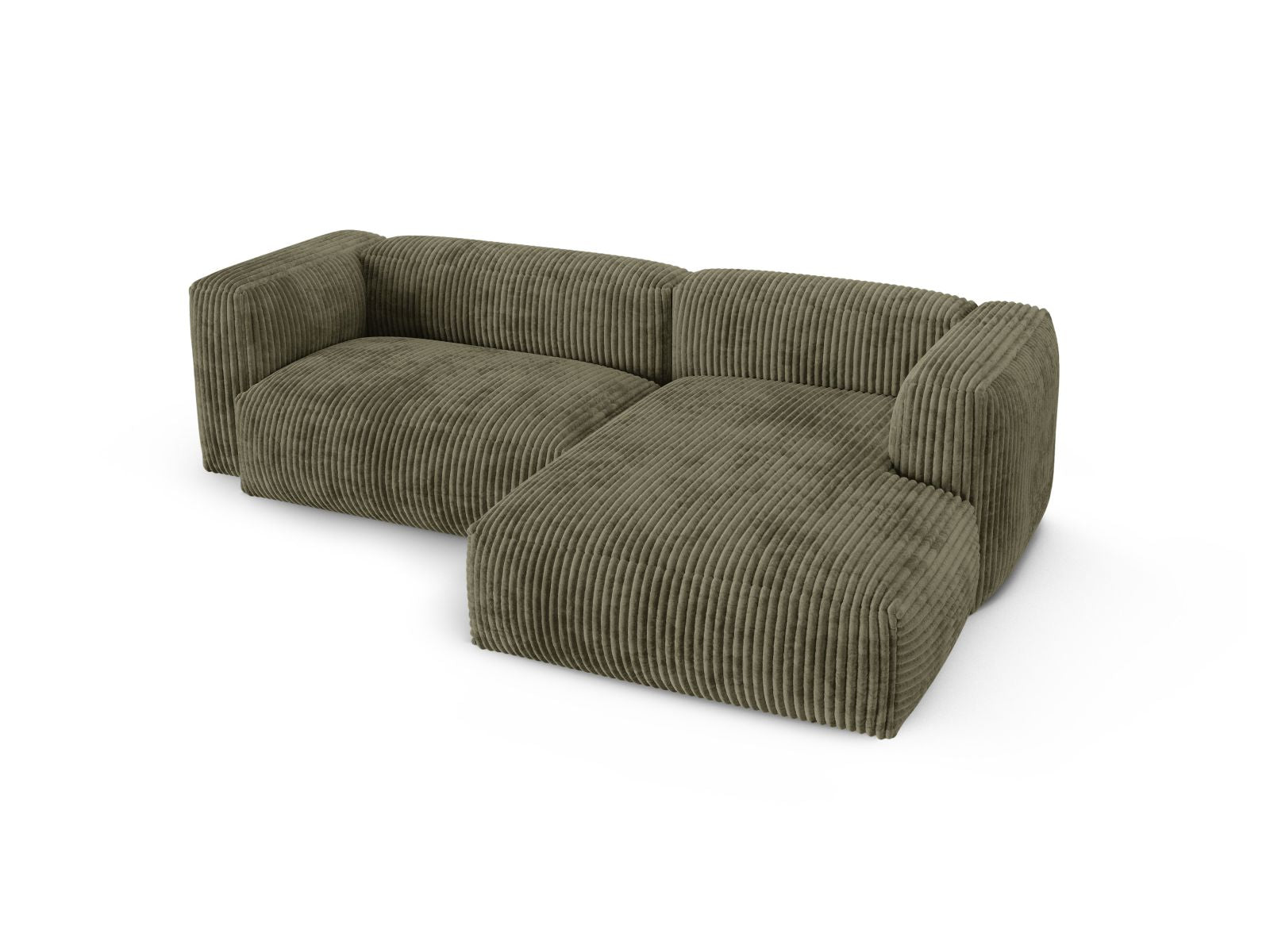 Elegantes 2-Sitzer Ecksofa Martina in Moss Green-Tilia, ideal für stilvolle Wohnräume und entspannte Stunden. Hochwertige Verarbeitung von Micadoni.