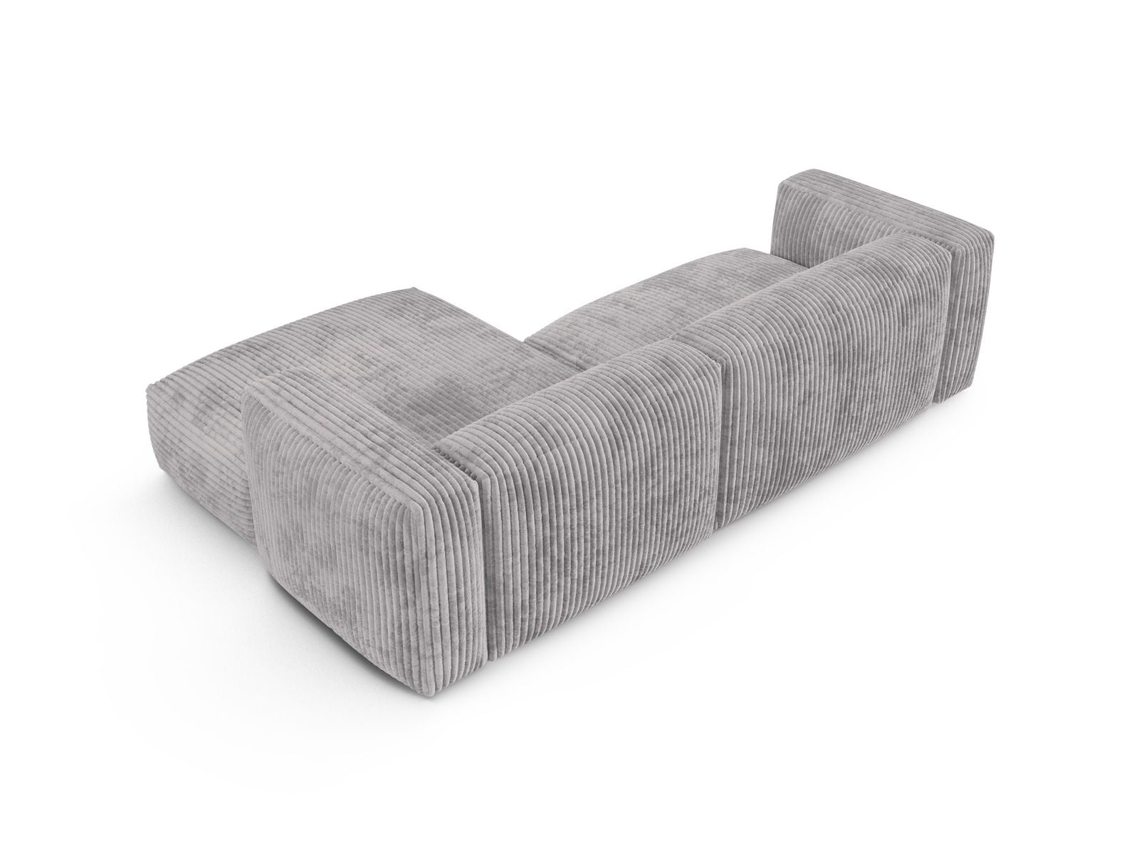 Elegantes XL 2-Sitzer Ecksofa Martina in sanftem Grau, perfekt für stilvolle Wohnzimmer und entspannte Atmosphäre, erhältlich bei Micadoni.