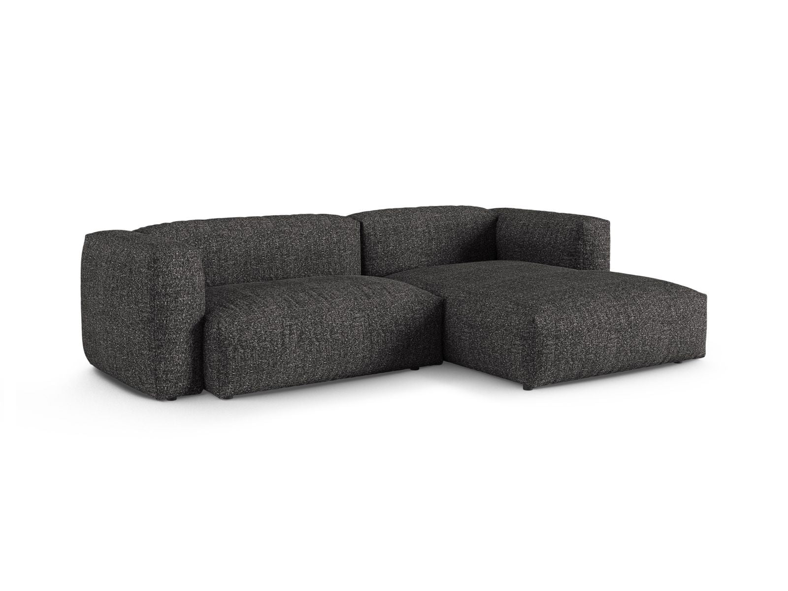 Elegantes 2-Sitzer Ecksofa Martina in Silver-Monet, ideal für stilvolle Wohnräume und entspannte Stunden zu zweit.