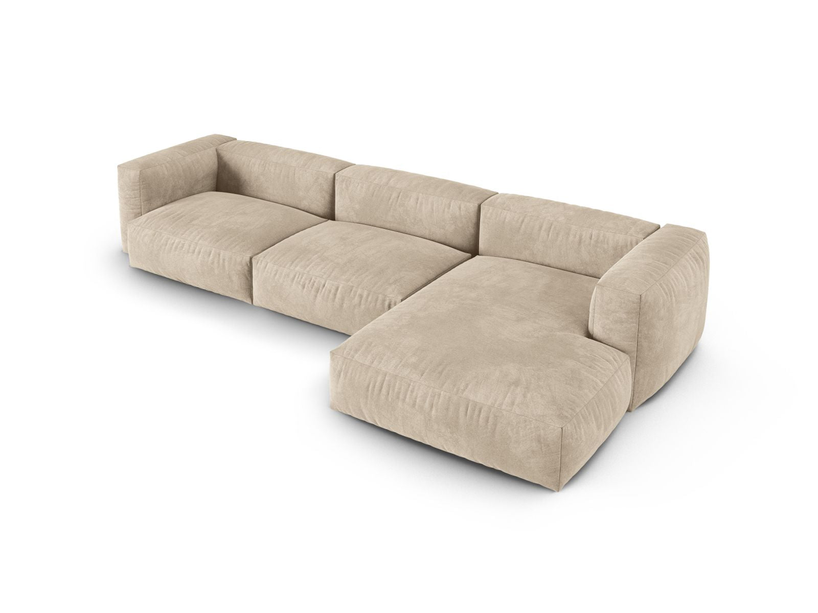 Beige 3-Sitzer XL Ecksofa rechts Martina von Micadoni, ideal für stilvolle Wohnräume und entspannte Stunden mit Familie und Freunden.