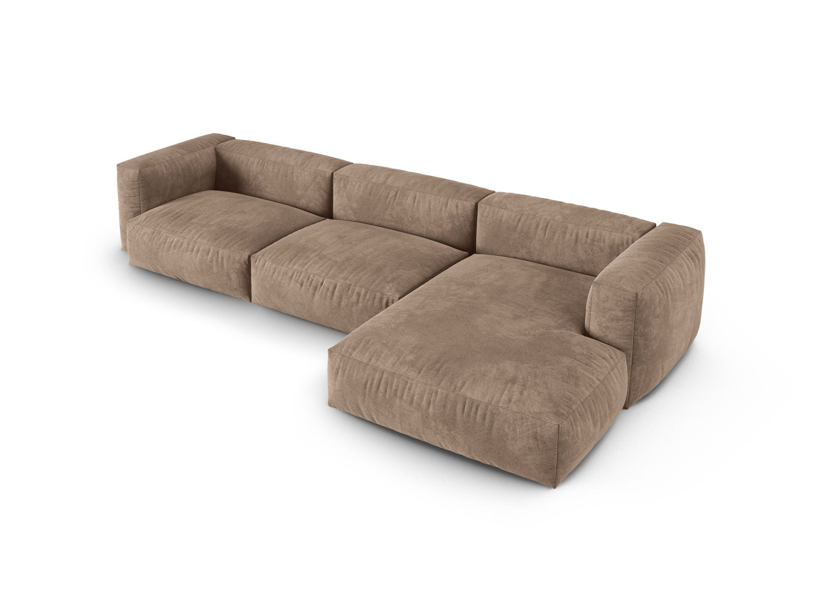 Elegantes 3-Sitzer XL Ecksofa rechts Martina in hochwertigem Dunkelbeige, ideal für moderne und gemütliche Wohnräume.