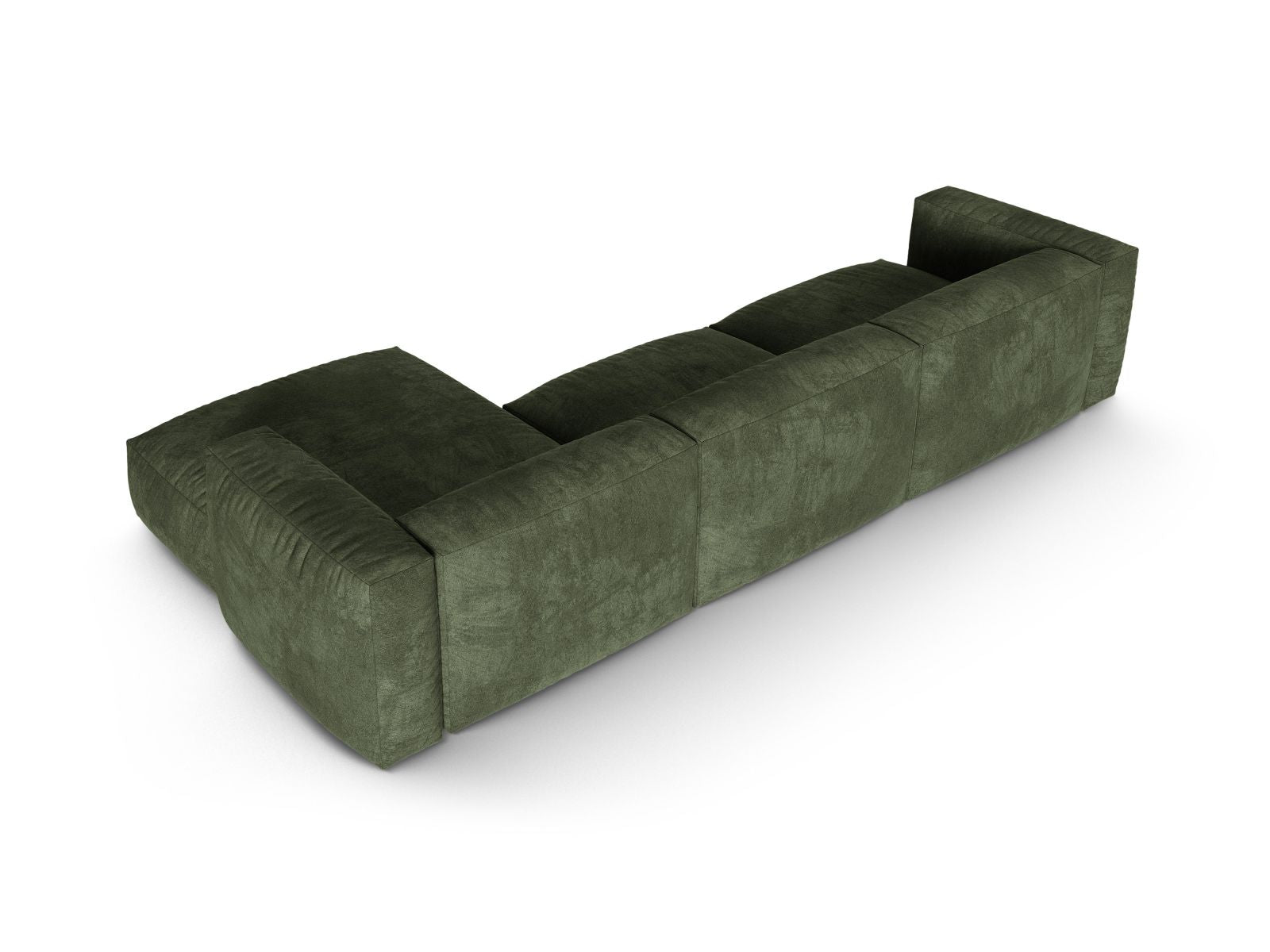 Geräumiges 3-Sitzer XL Ecksofa rechts Martina in trendigem Green-Vogue, perfekt für entspannte Stunden und modernes Wohndesign.
