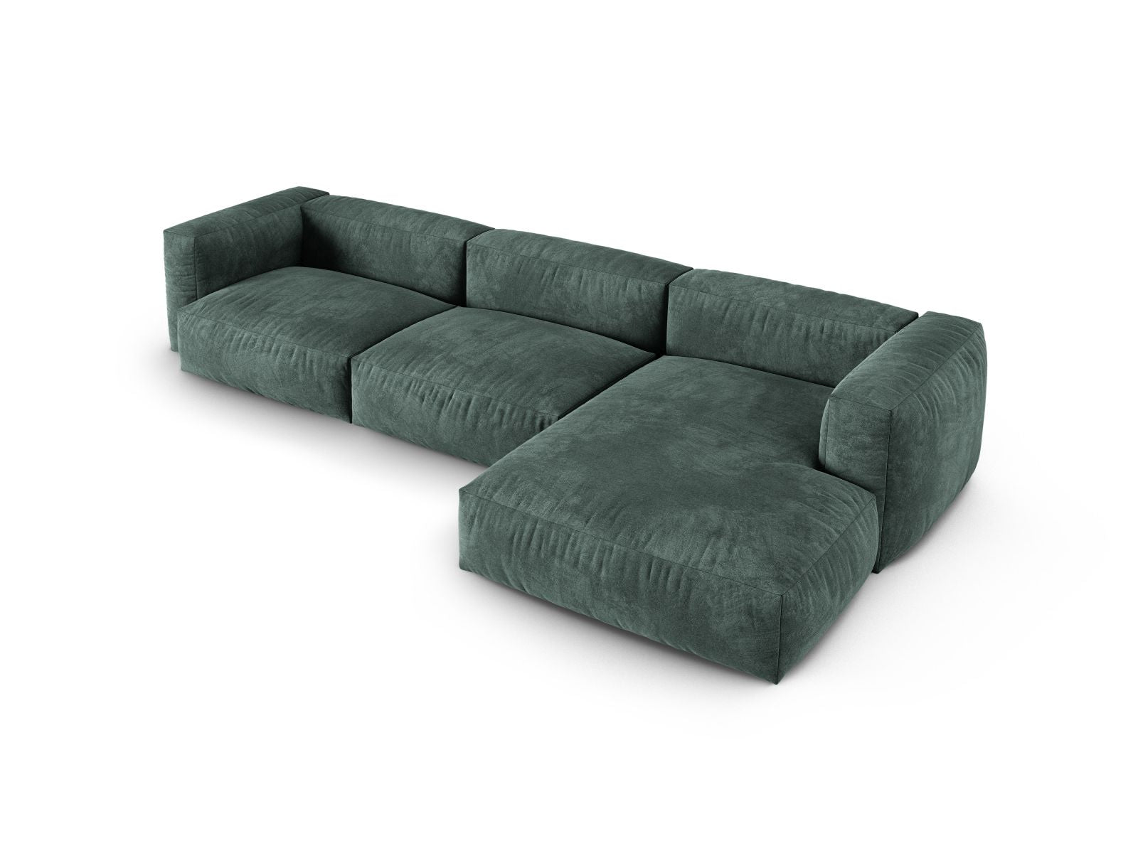 Geräumiges 3-Sitzer XL Ecksofa rechts Martina in elegantem Petrol-Vogue, ideal für entspannte Abende und modernes Wohndesign.