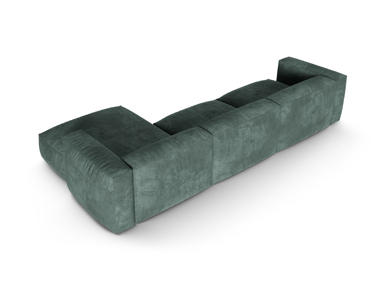 Stilvolles 3-Sitzer XL Ecksofa rechts Martina in edlem Petrol-Vogue, perfekt für gemütliche Stunden und zeitgemäße Einrichtung.