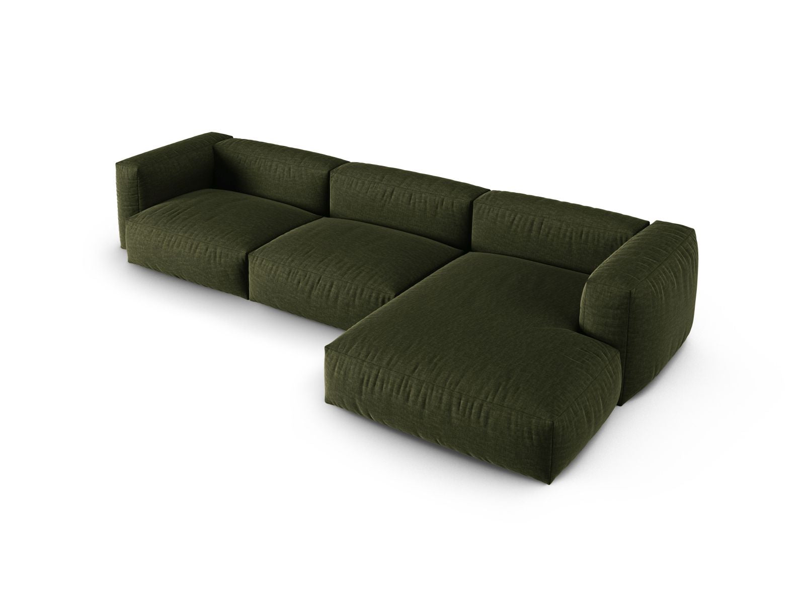 Elegantes XL 3-Sitzer Ecksofa Martina in modernem Grün, ideal für gemütliche Wohnräume und stilvolle Einrichtung von Micadoni.