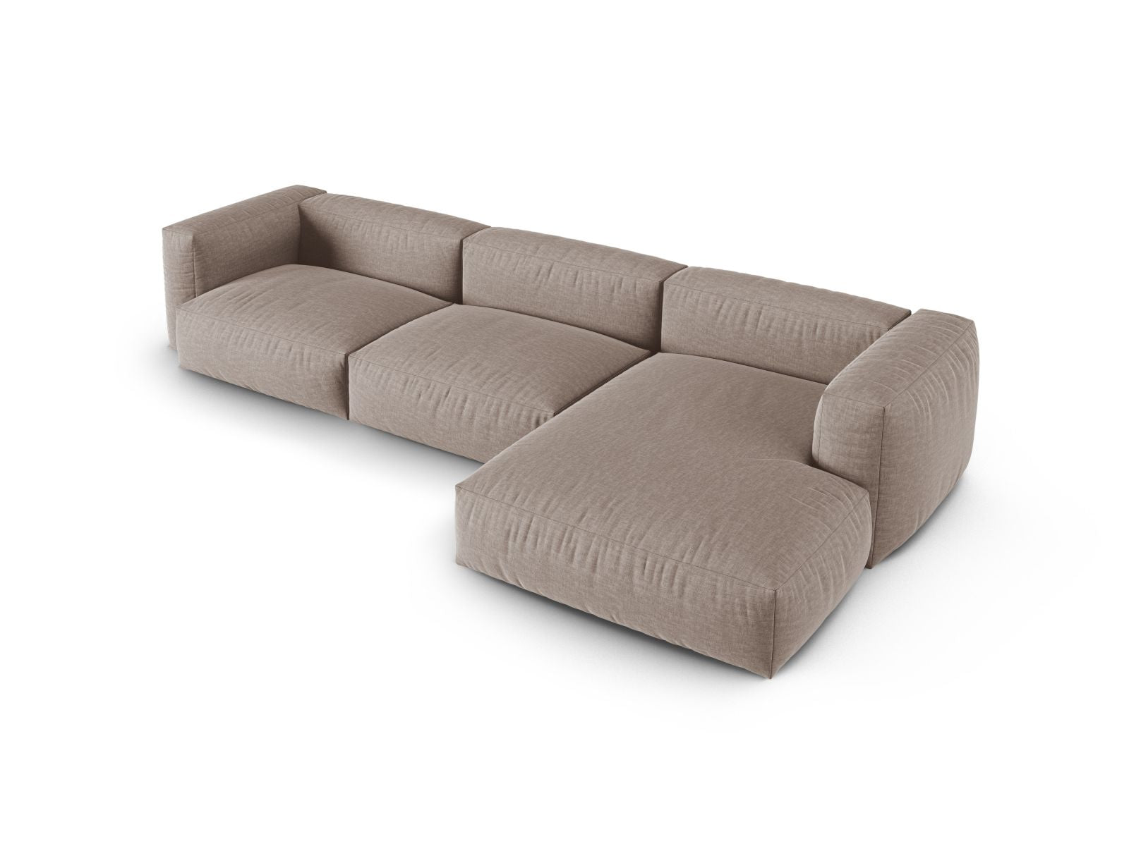 Elegantes 3-Sitzer Ecksofa XL Martina in dunkelbeige, ideal für komfortable Wohnräume und modernes Design von Micadoni.