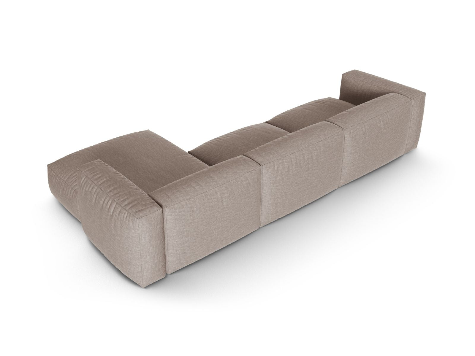 Stilvolles XL 3-Sitzer Ecksofa Martina in dunkelbeige, perfekt für gemütliche Wohnzimmer und zeitgemäße Einrichtung von Micadoni.
