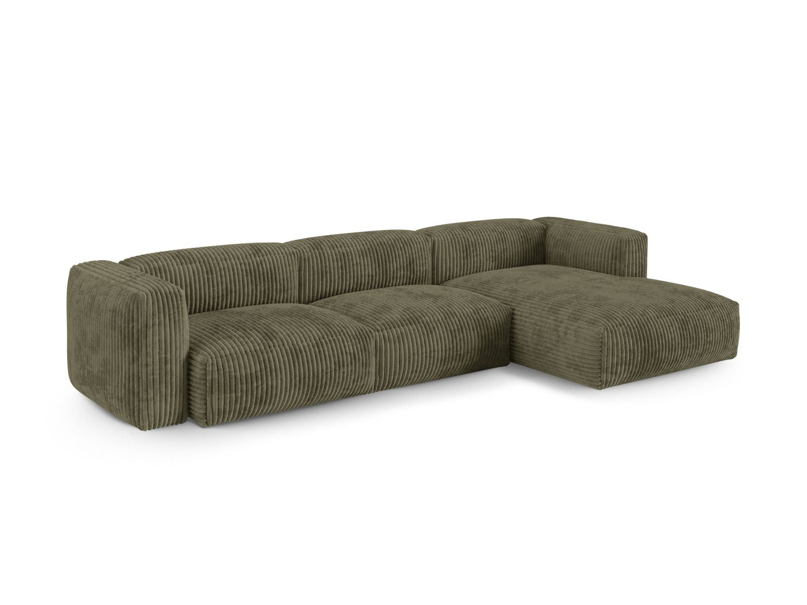 Elegantes 3-Sitzer Ecksofa XL Martina in Moss Green-Tilia, ideal für stilvolle Wohnräume, präsentiert von Micadoni.