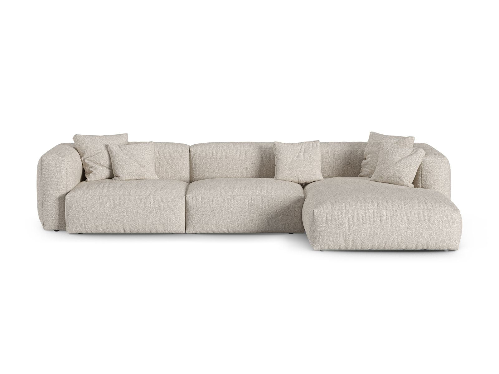 Stilvolles 3-Sitzer XL Ecksofa rechts Martina in trendigem Petrol-Vogue, perfekt für gemütliche Abende und stilvolle Einrichtung.