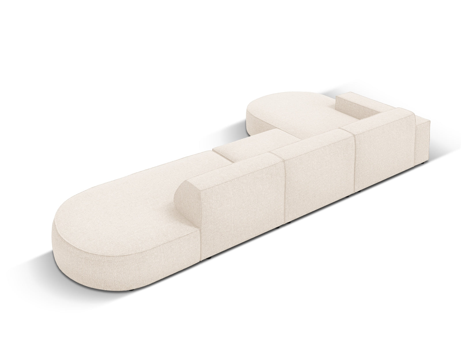 Jodie Modulares Ecksofa links 4 Sitzer in Light Beige präsentiert im Onlineshop von KAQTU Design AG. Ecksofa links ist von Micadoni
