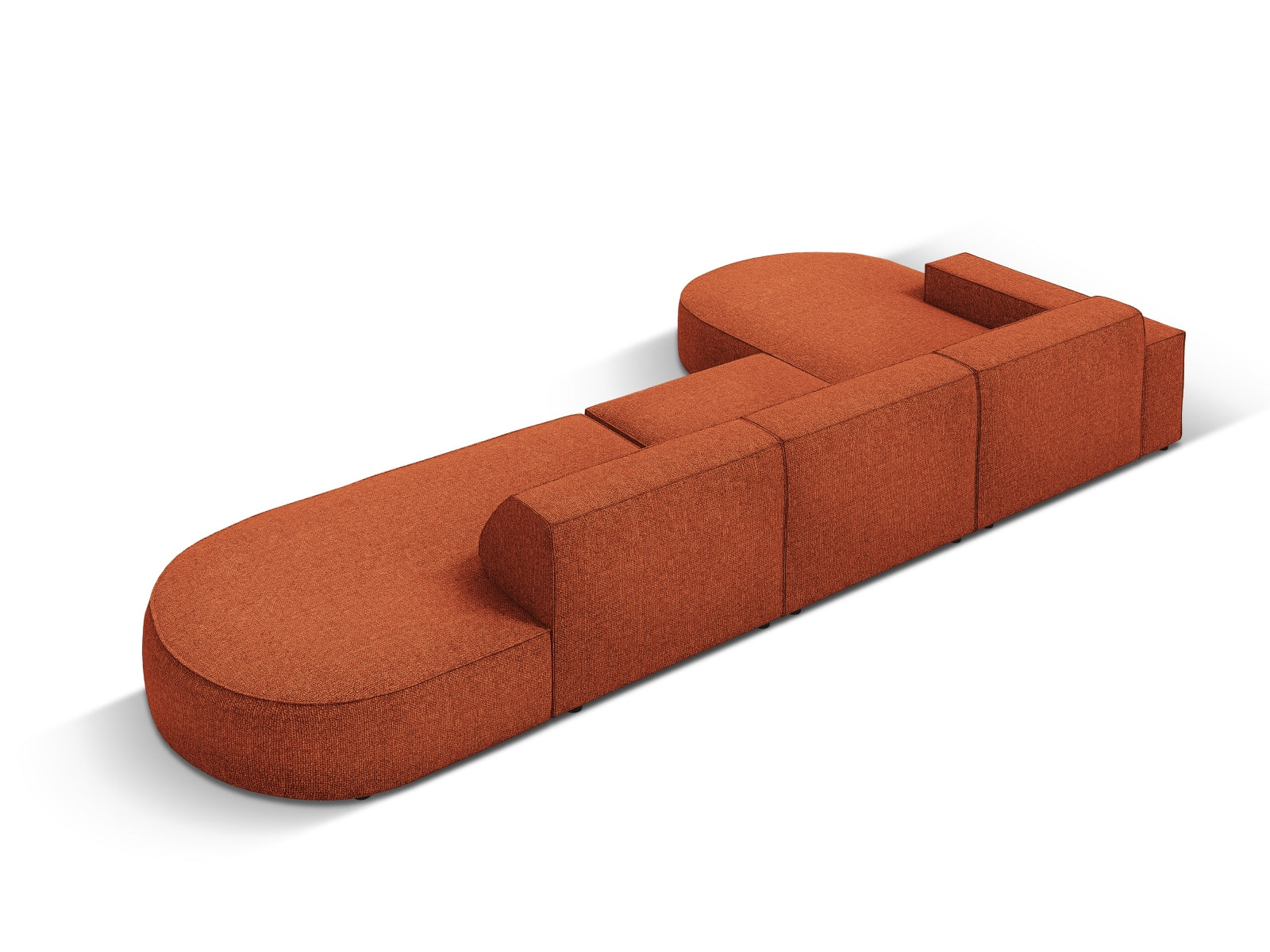 Jodie Modulares Ecksofa links 4 Sitzer in Terracotta präsentiert im Onlineshop von KAQTU Design AG. Ecksofa links ist von Micadoni